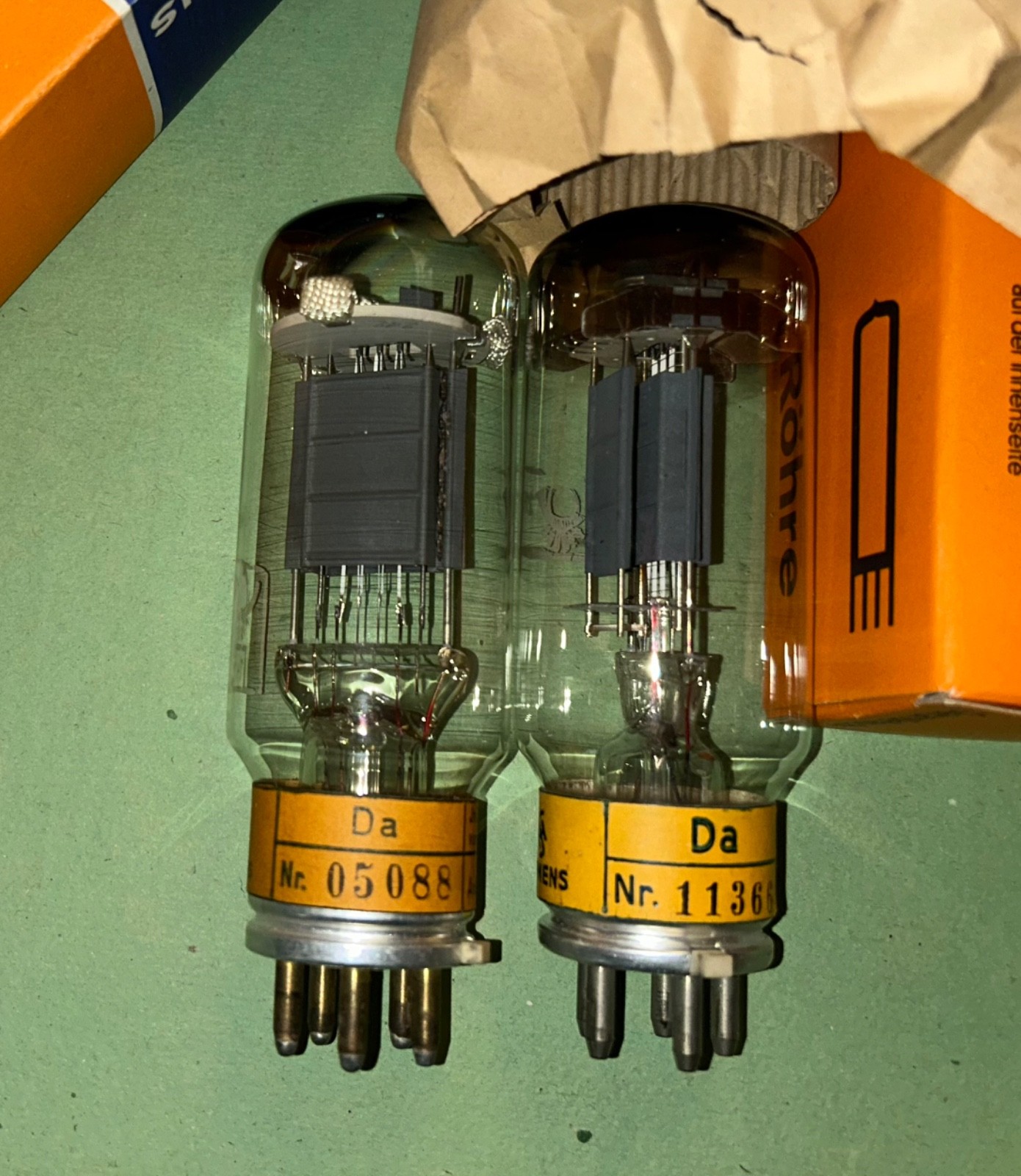 Siemens Da Power triodes Pair, Perfect