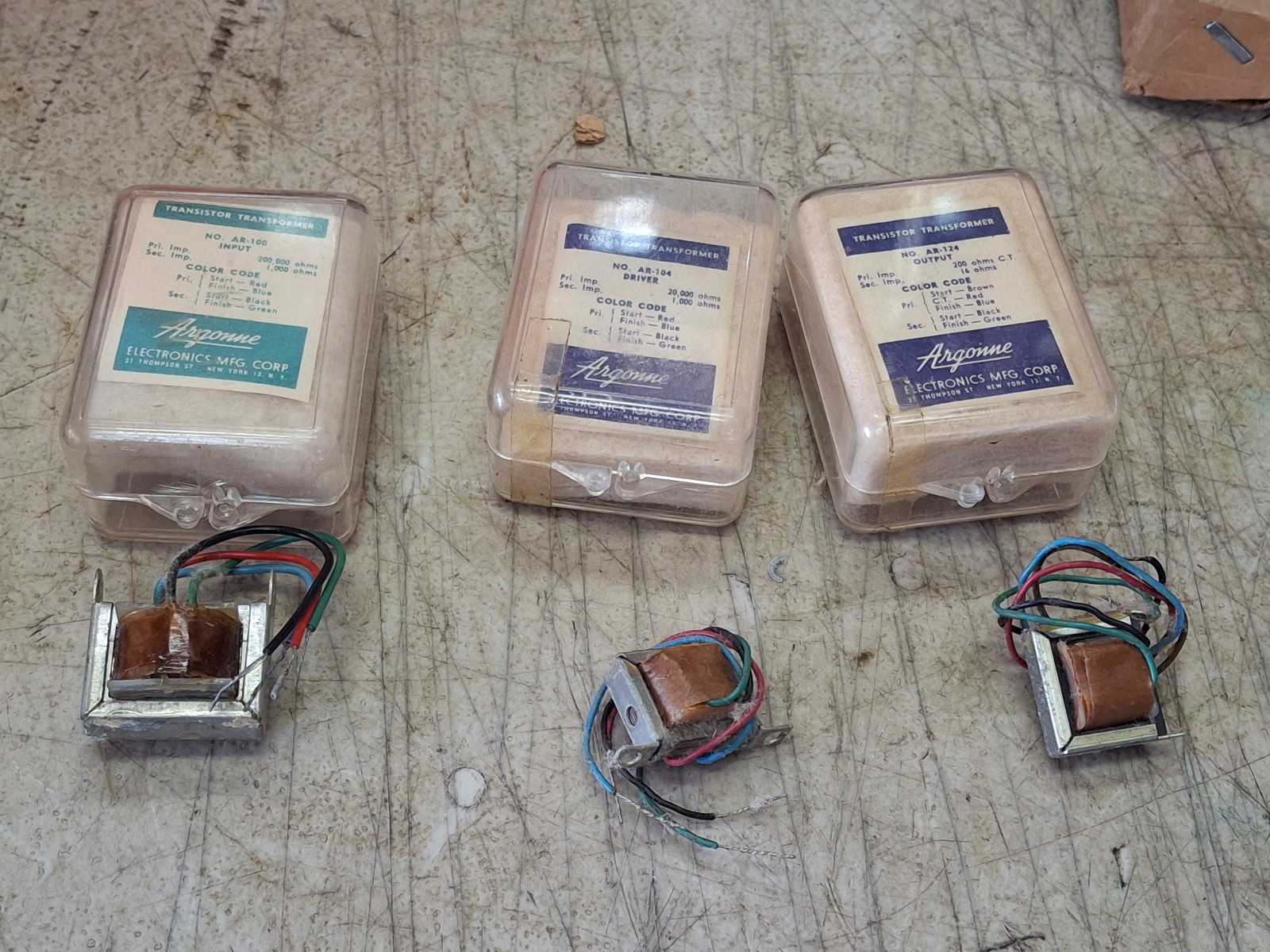 3 qty. NOS Argonne Transistor Transformer AR-100 AR-104 AR-124