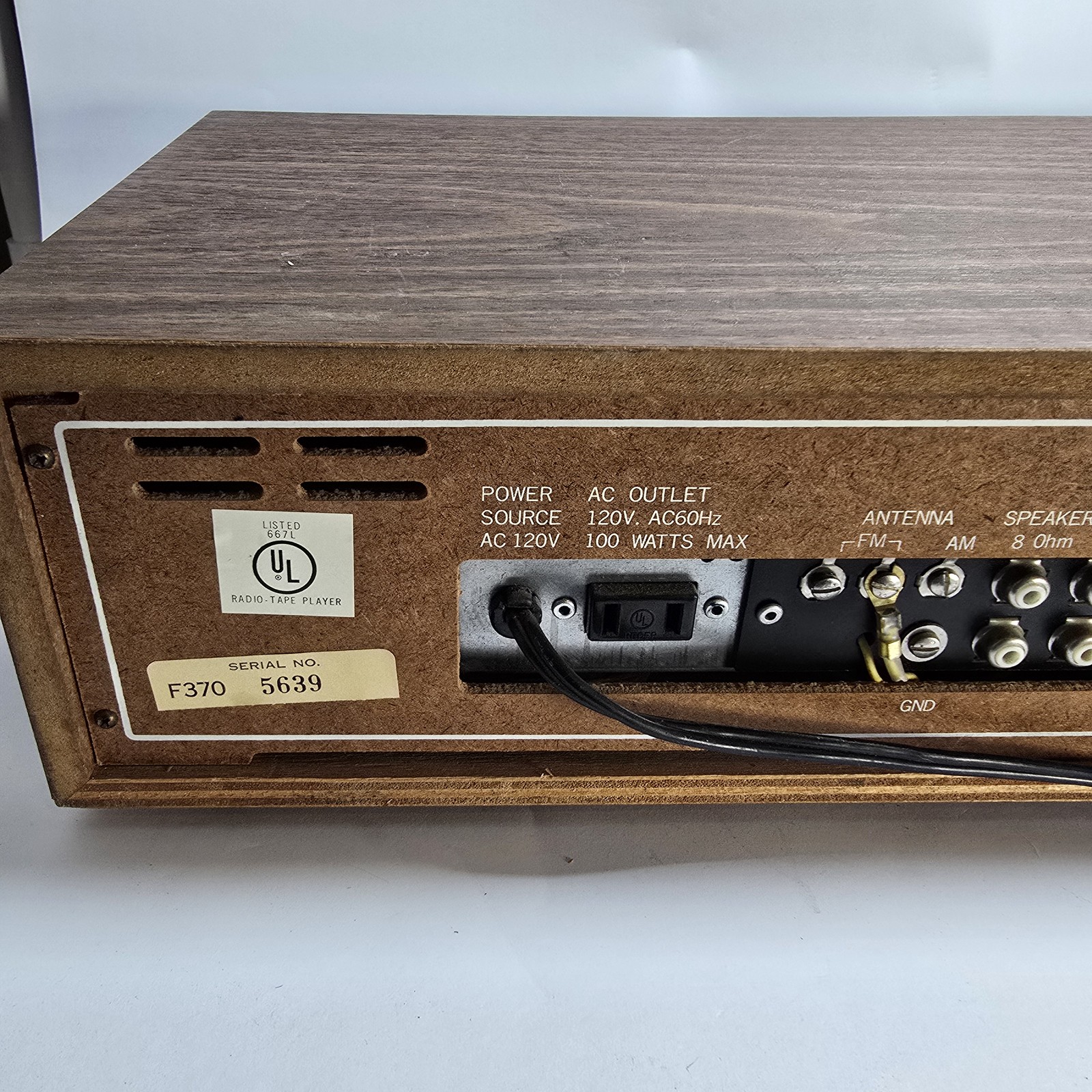 Masterwork 570 AM/FM Stereo 8 Track Recorder Player Vintage Woodgrain