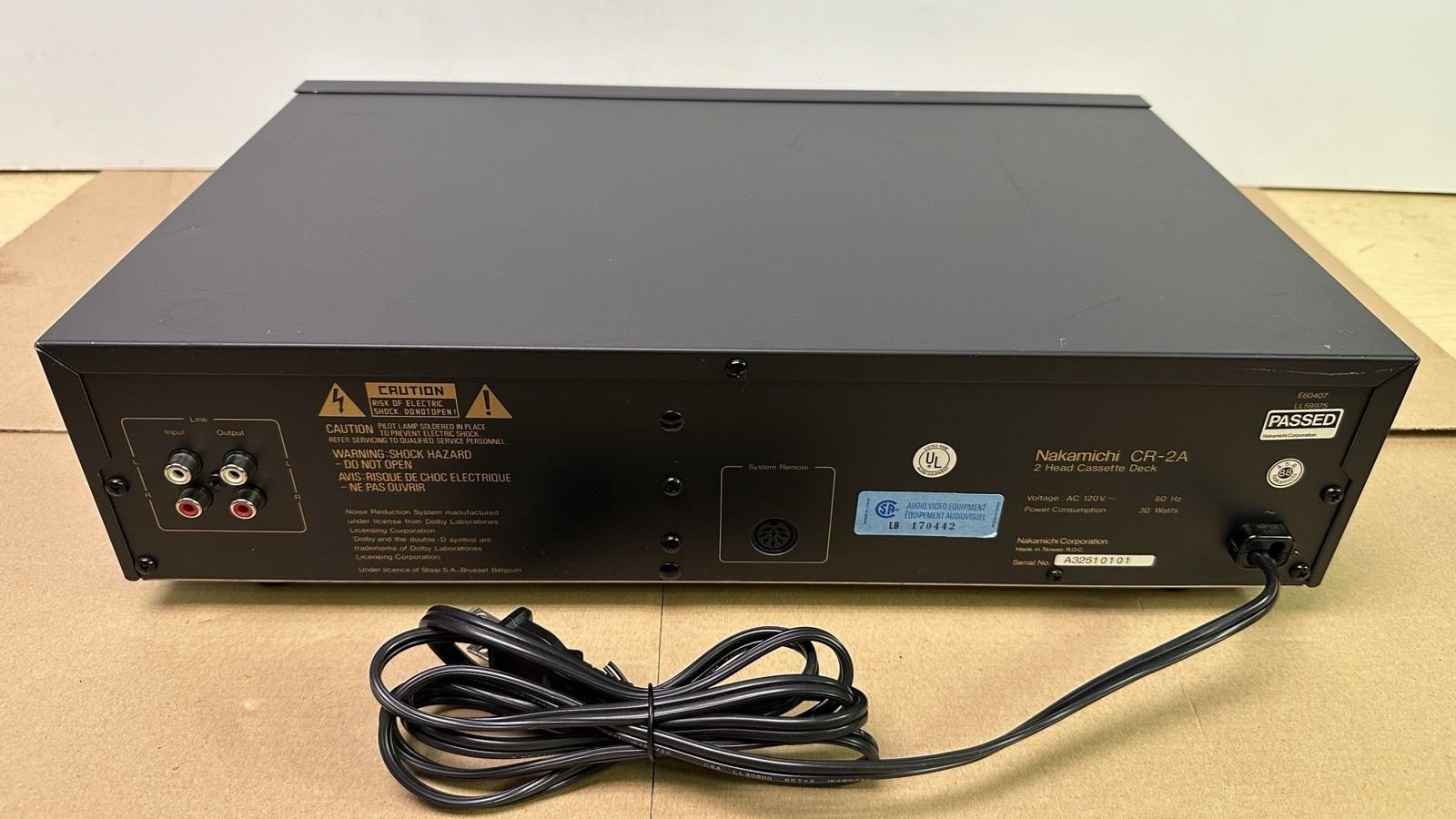 Nakamichi CR-2A Cassette Deck 2 Head Logic Soft Touch Control Tested Workis READ