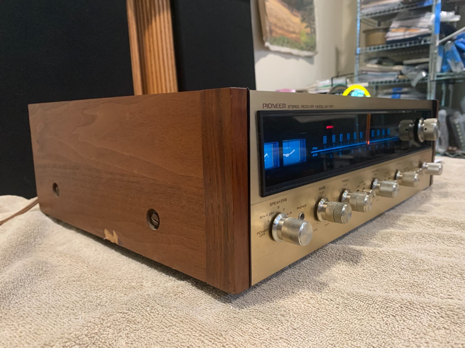 Gorgeous Very Rare Champagne Face Pioneer SX-727 Stereo Receiver 100% Working