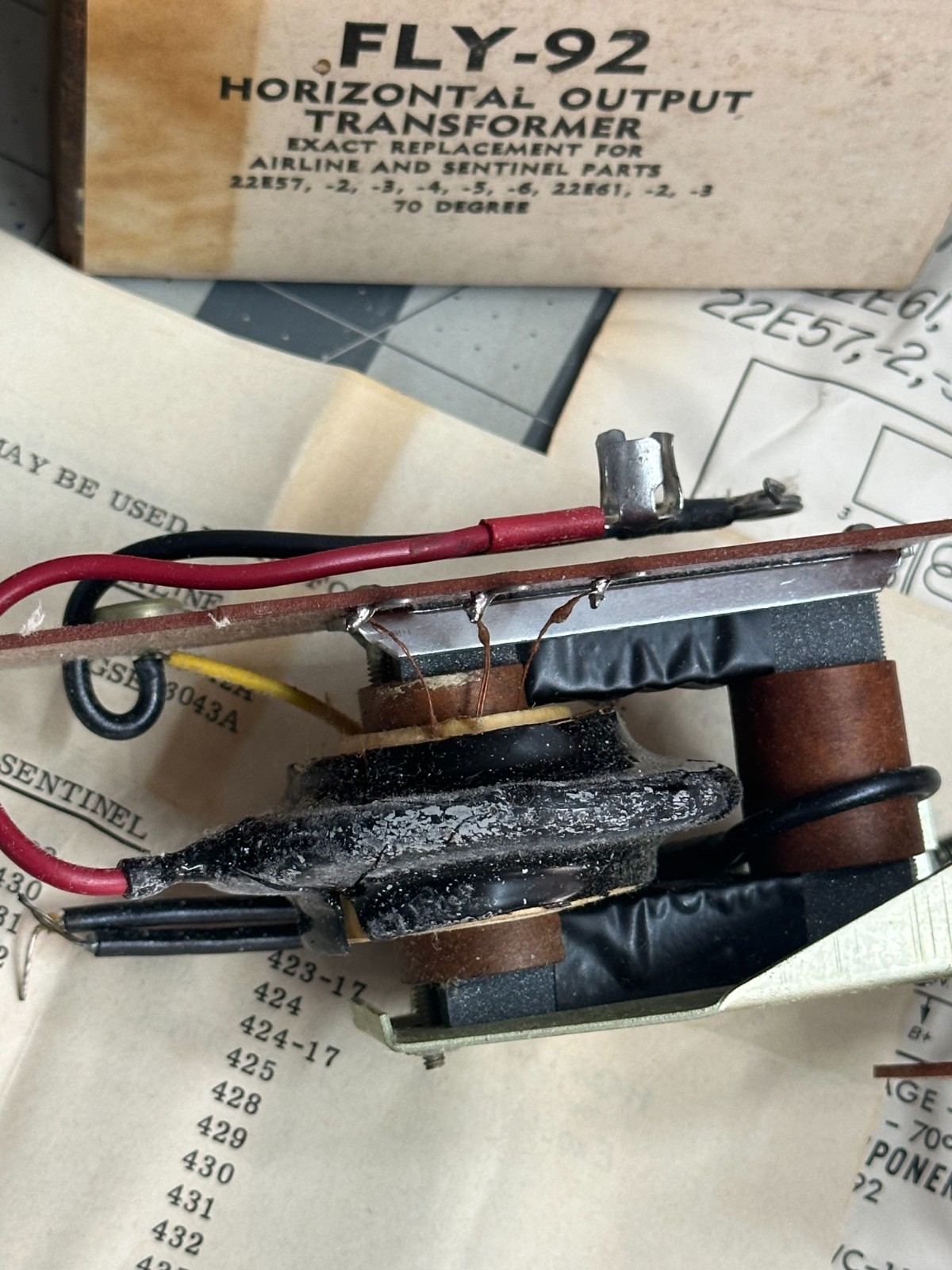 2-pack lot Halldorson FLY-92 Transformer Horizontal Output 70 DEG Sentinel 22E57