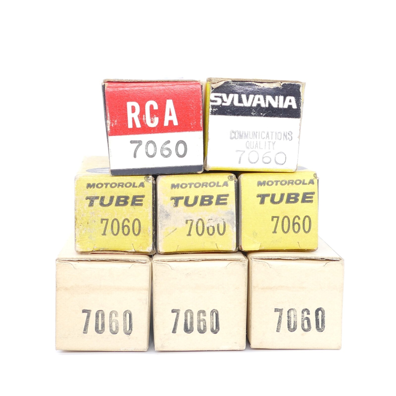 Eight Excellent RCA & SYLVANIA 7060 Tubes NOS NIB TV-7 Results