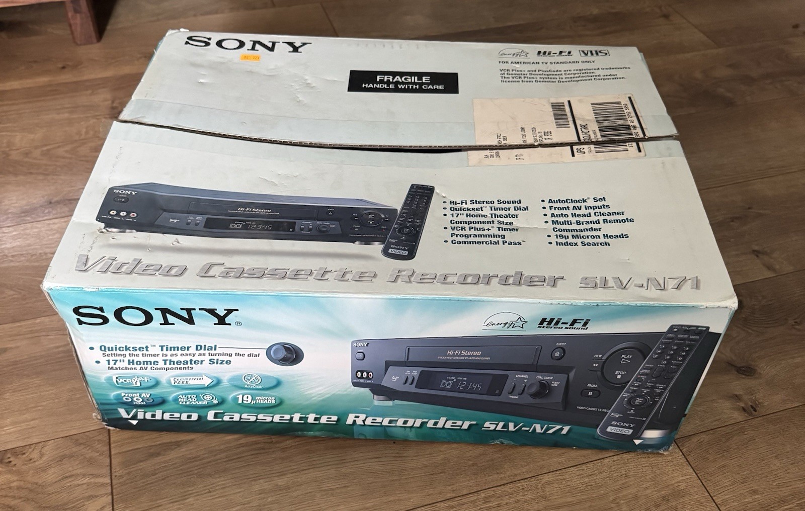 Sony SLV-N71 VCR Hi-Fi VHS Player Recorder RMT-V307A & Box – Tested