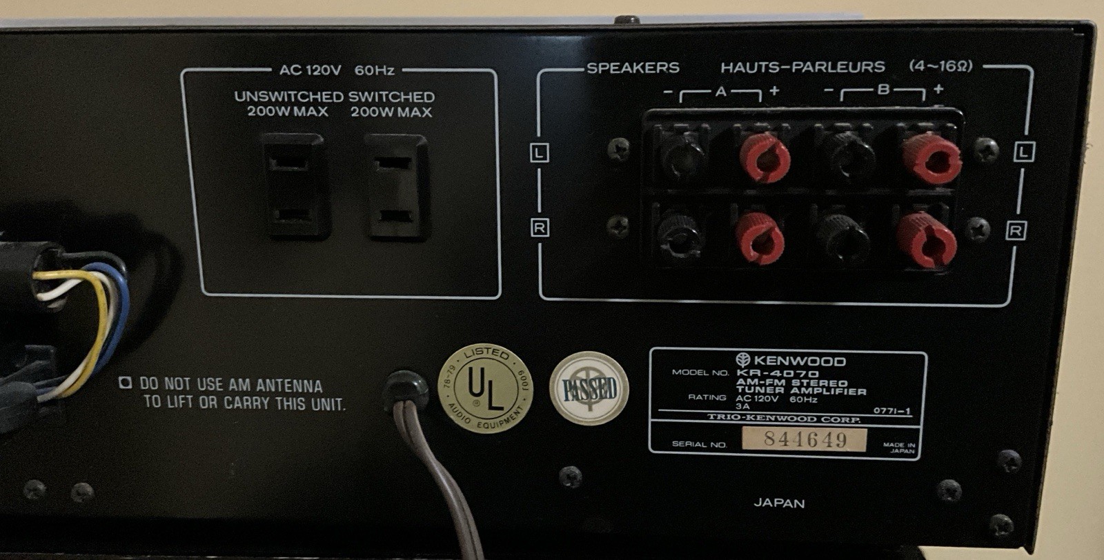 stereo receiver kenwood kr 4070.