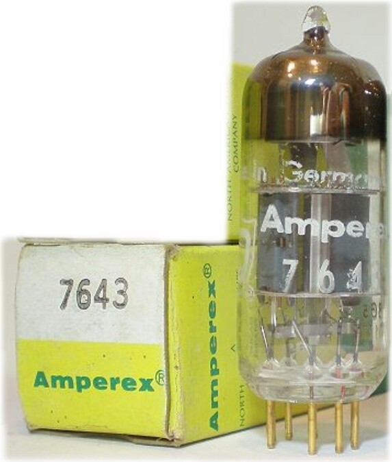 Amperex 6U8A =6GH8A=ECF82=E80CF=7643=6F2, PQ !Gold pin!Valvo German!TUBE,VALVE