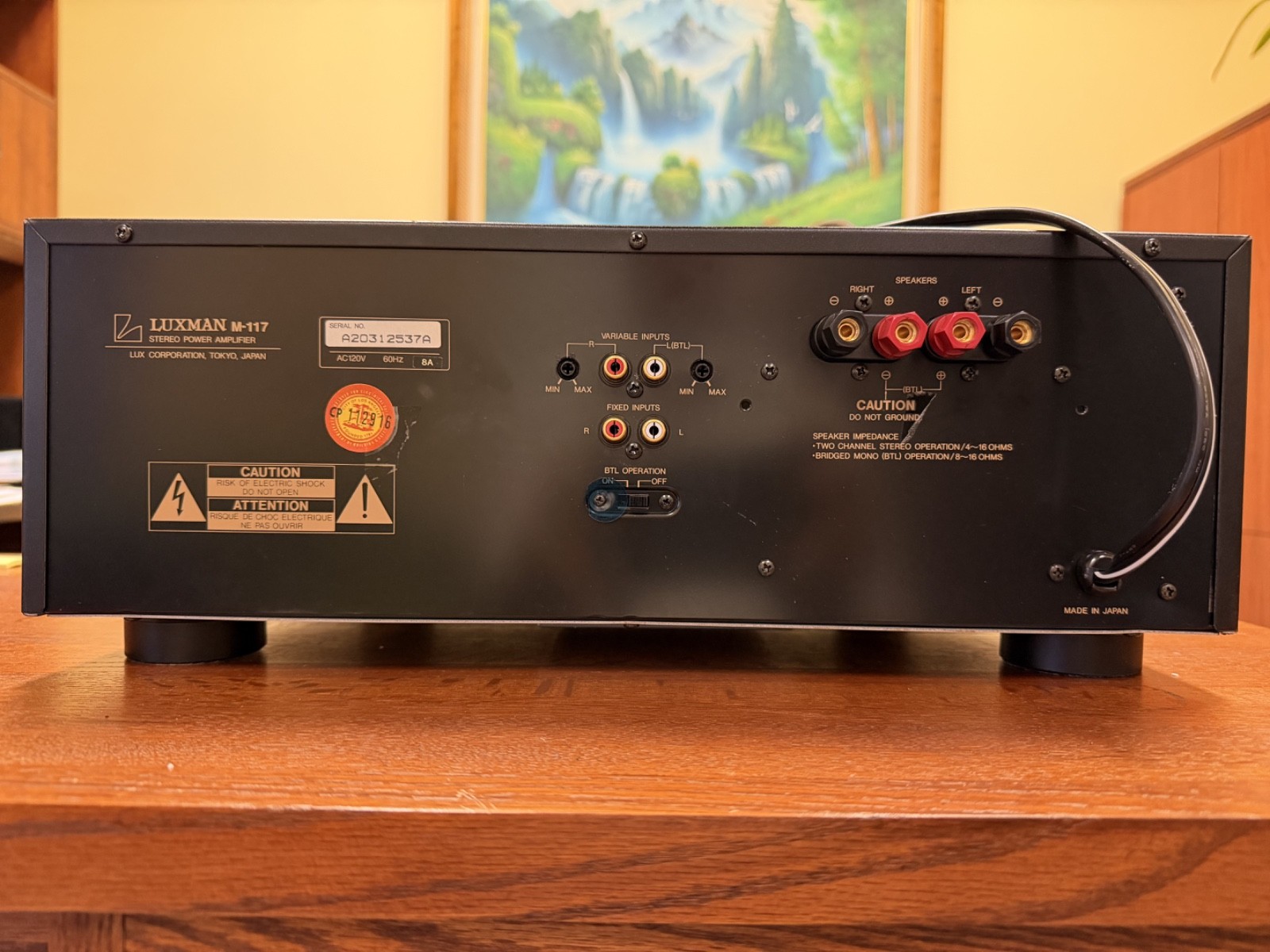 LUXMAN M-117 Power Amplifier. 200WPC Stereo or 450W bridged Mono Very Nice!