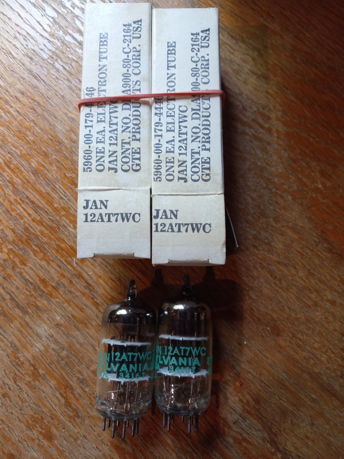 PAIR NOS JAN GTE / Sylvania 12AT7WC TUBES, Closely Matched, Tested, #11