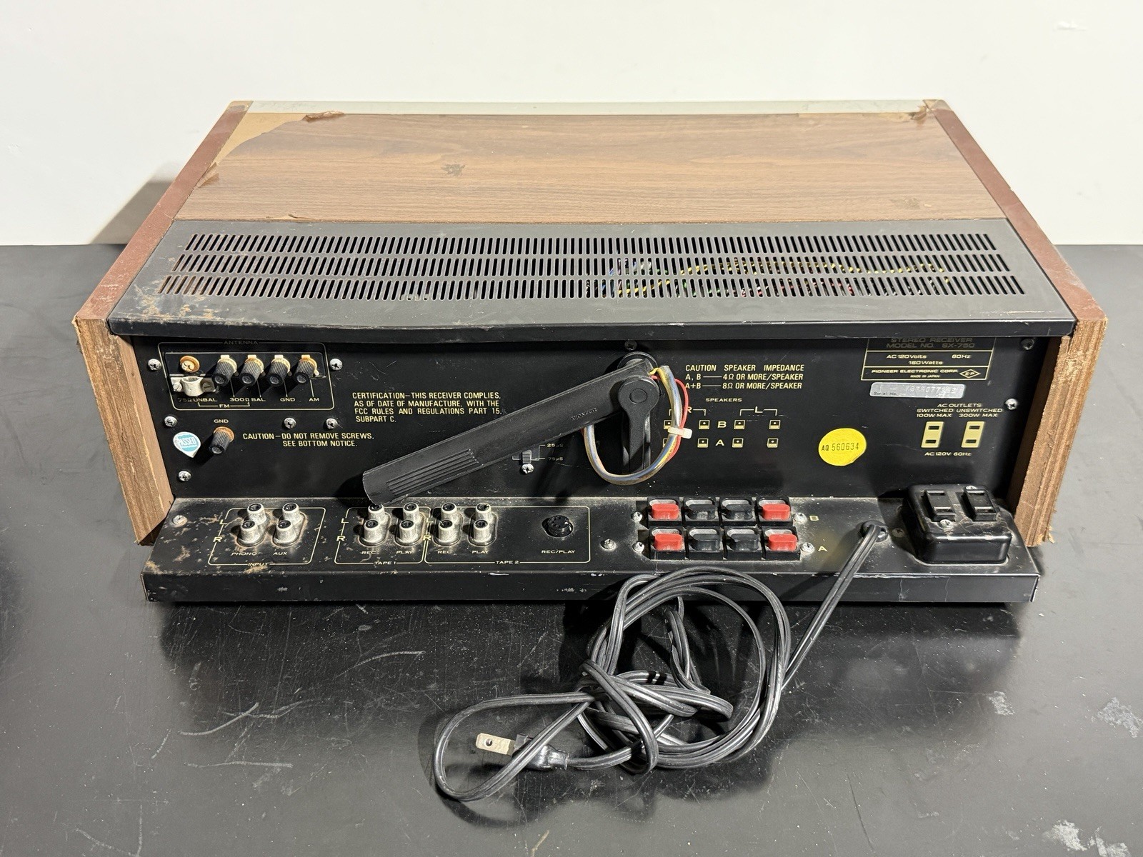 Pioneer SX-750 Vintage Stereo Receiver Tested Working Unit Rough Condition