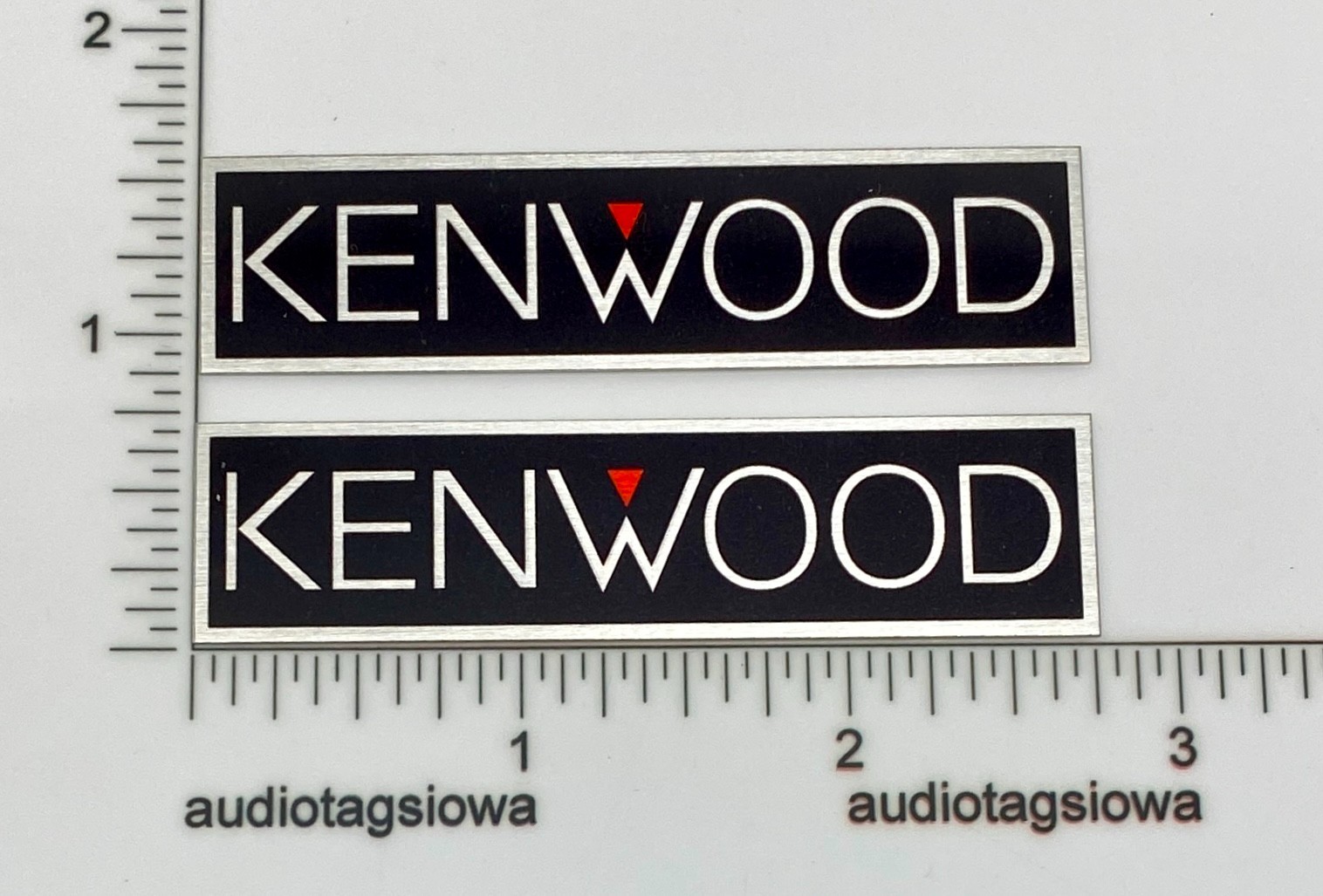 Kenwood Badge Logo Emblem Pair for Speakers, Amps, Turntables Black Version