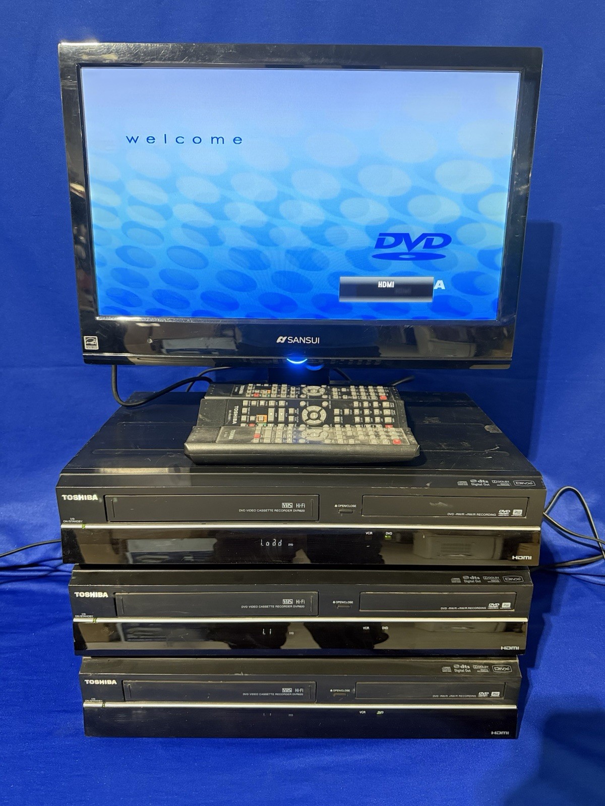 Toshiba DVD VCR Combo DVR620KU w/ Remote DVR620 – Lot of 3 -All Played DVD & VHS