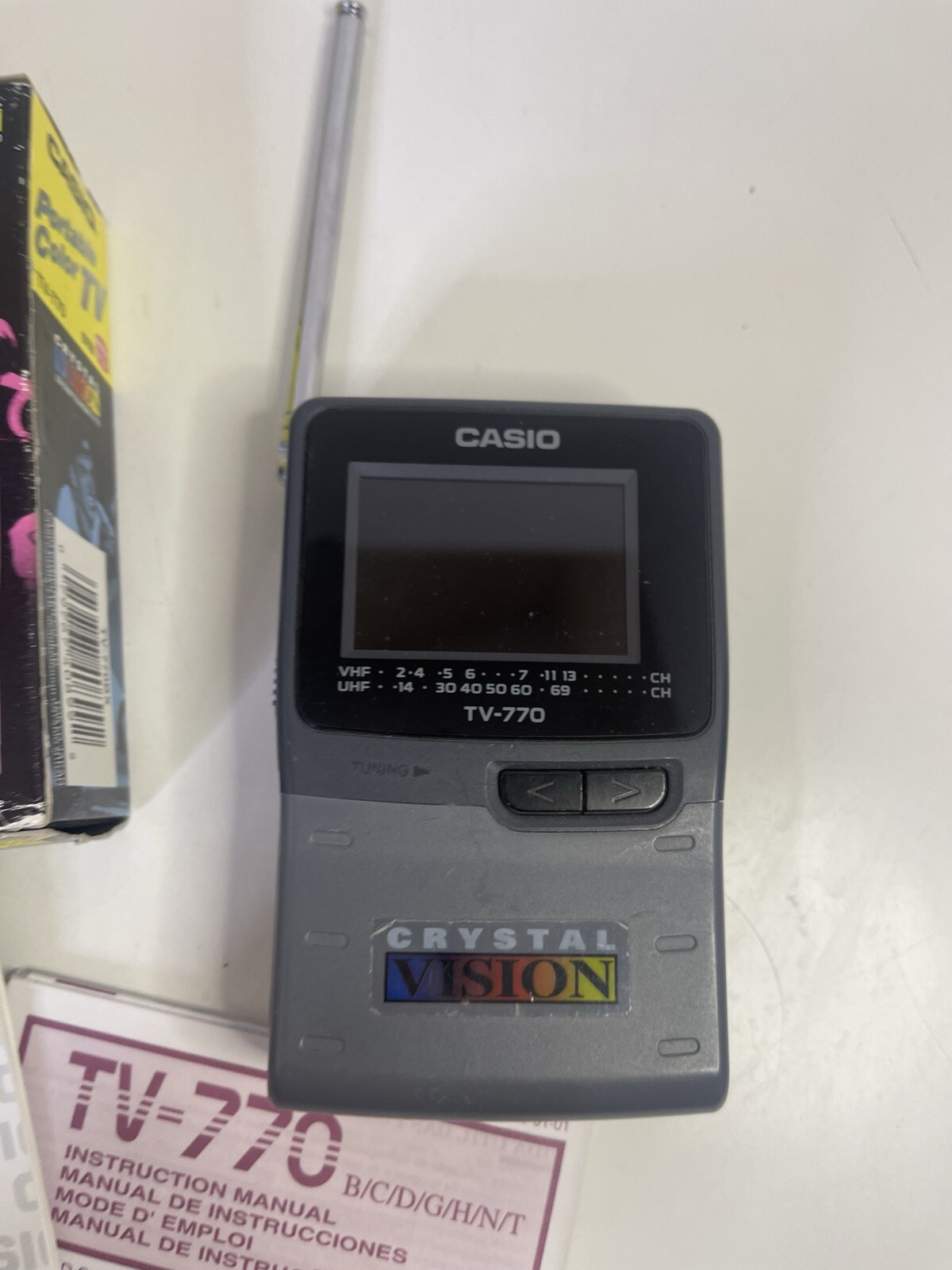 Casio Crystal Vision Handheld Color TV-770 Portable Television Vintage-F50