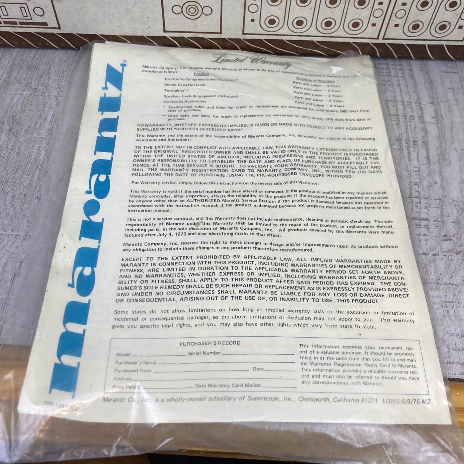 Marantz Model 2220B Stereo Receiver Original Box *READ*