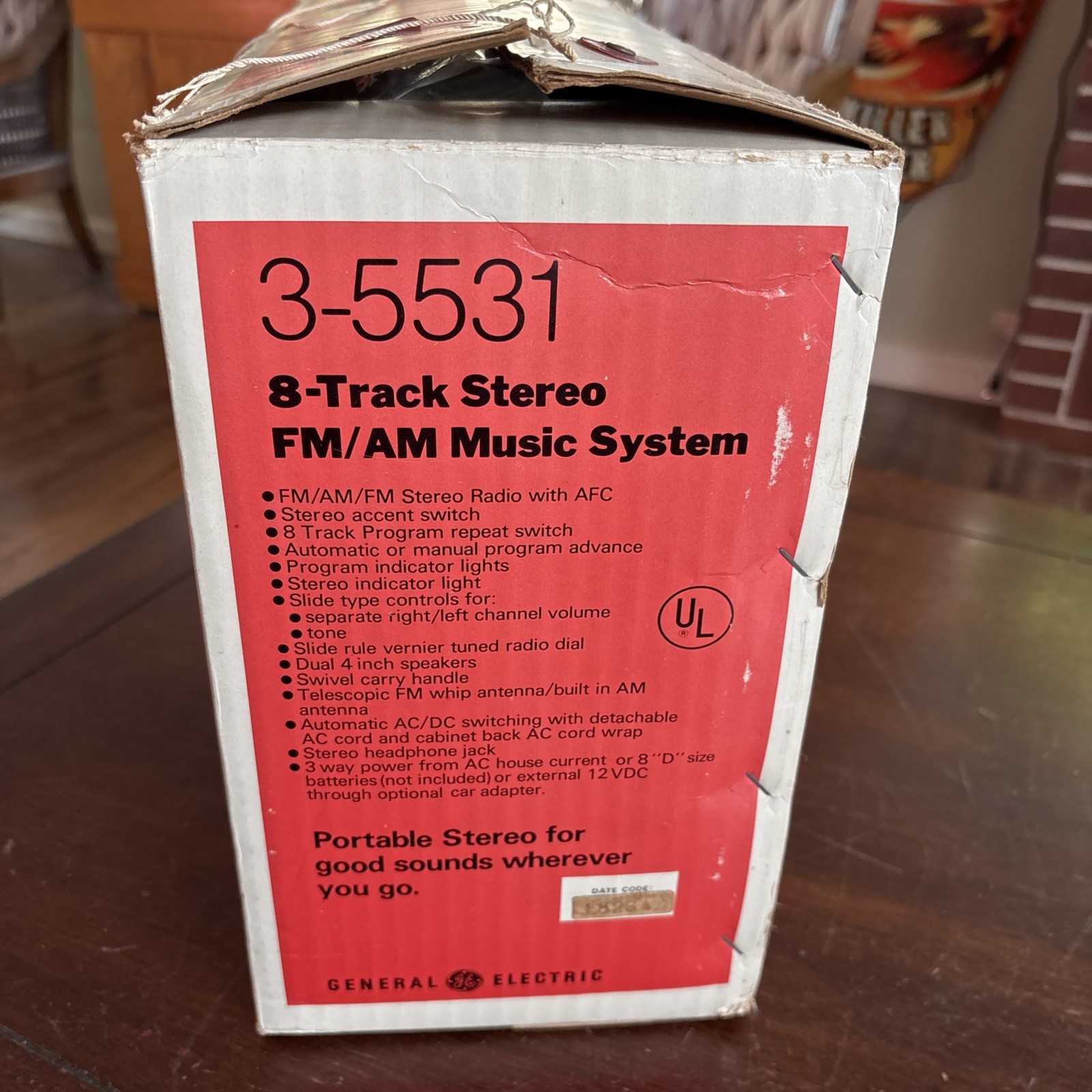Brand New General Electric Am/Fm, Eight Track Stereo With Two Foreign Speakers.