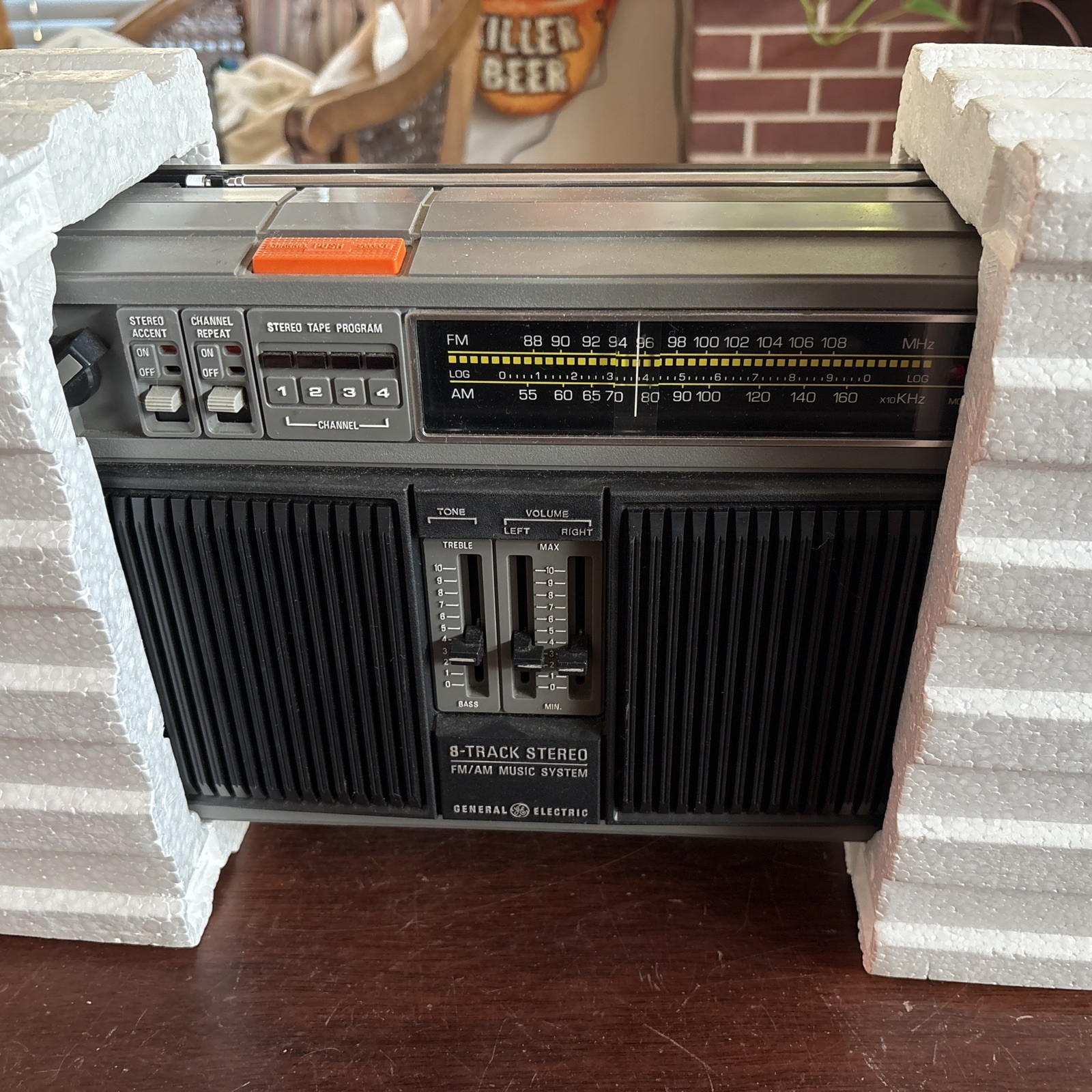 Brand New General Electric Am/Fm, Eight Track Stereo With Two Foreign Speakers.