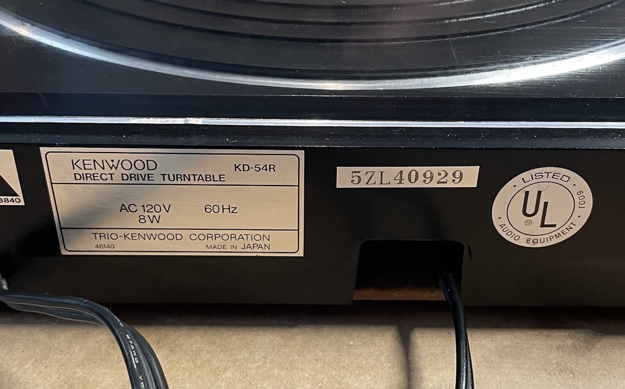 Kenwood KD-54R Vintage Direct Drive Vinyl Audiophile Turntable Tested Working