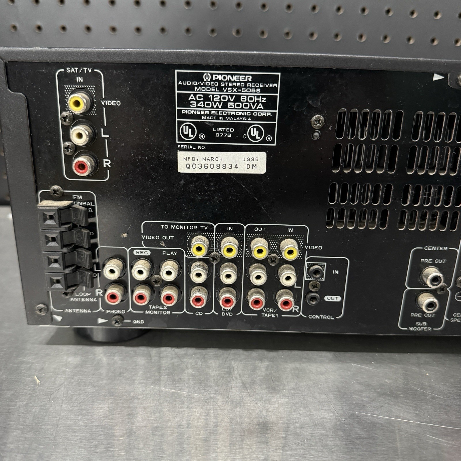 Vintage Pioneer VSX-505S Stereo Receiver. Tested and Working! 4 channel