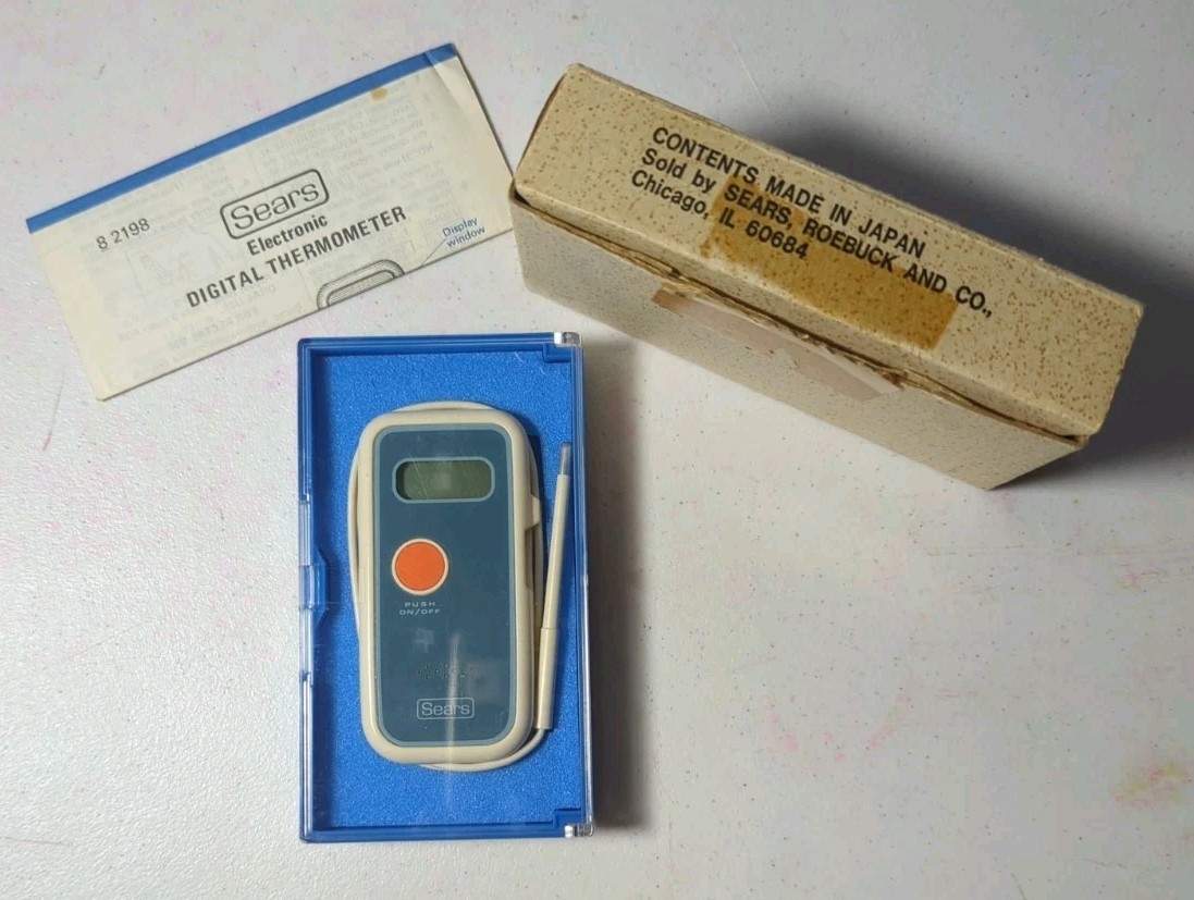 Vintage Sears and Roebuck Digital Thermometer in original box Untested