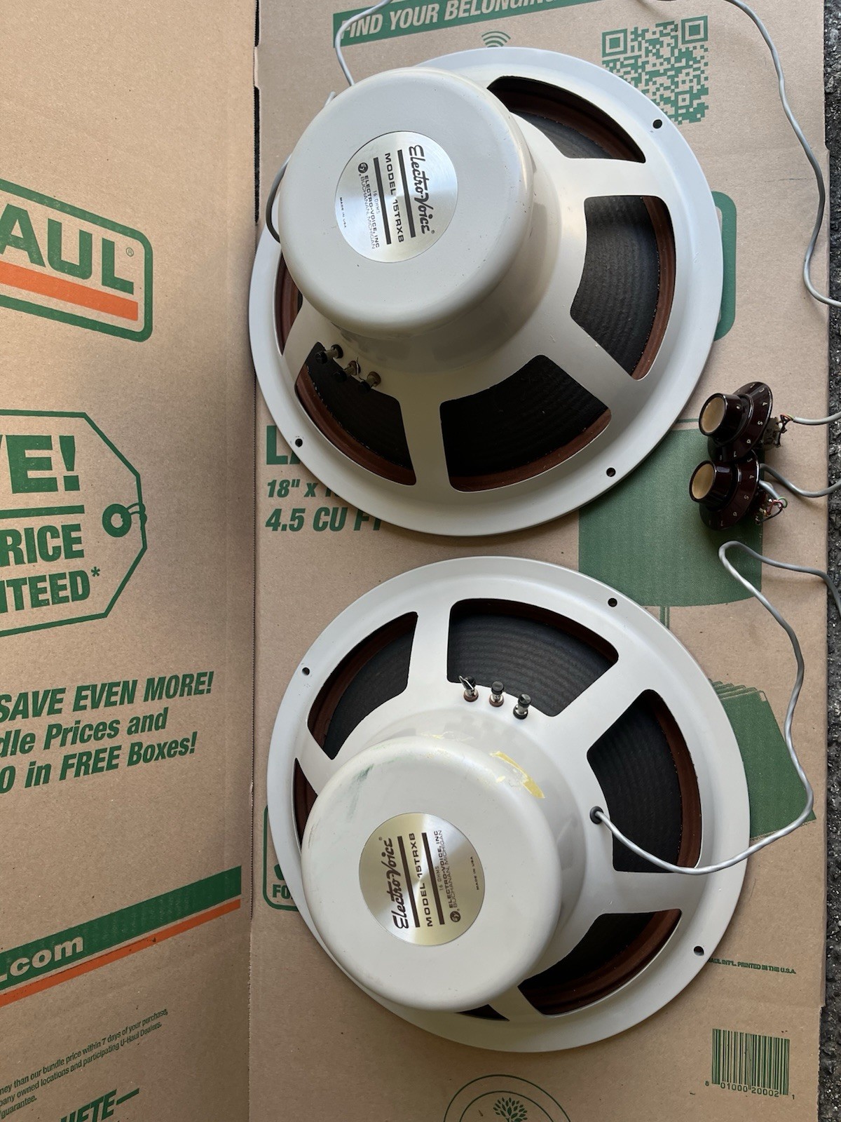 vintage ELECTRO-VOICE EV 15TRXB 15″ Coaxial Full Range Speakers pair read !!!