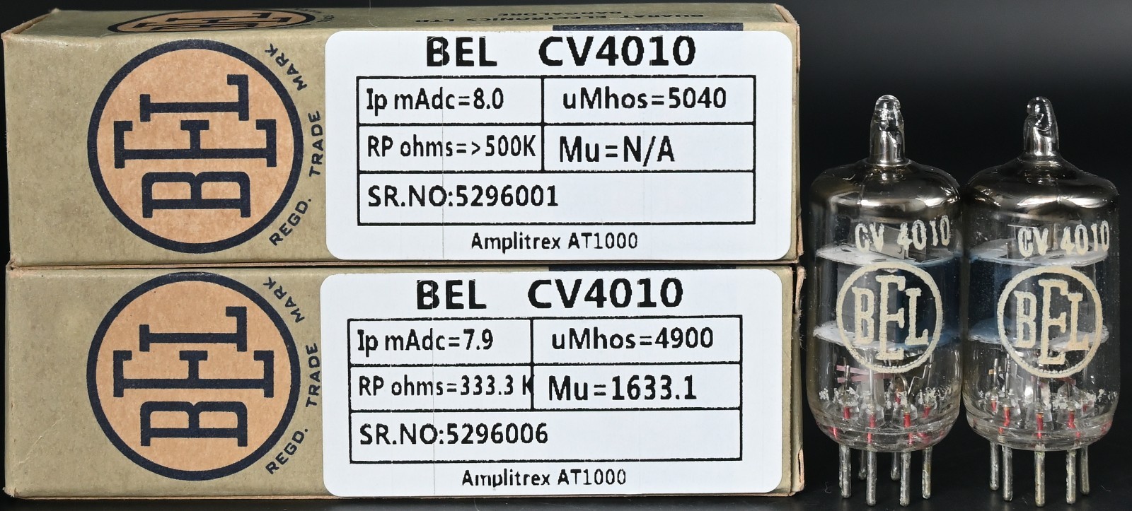 BEL 6AK5W CV4010 M8100 EF95 5654 Made in India Amplitrex Tested Qty 2 Pcs