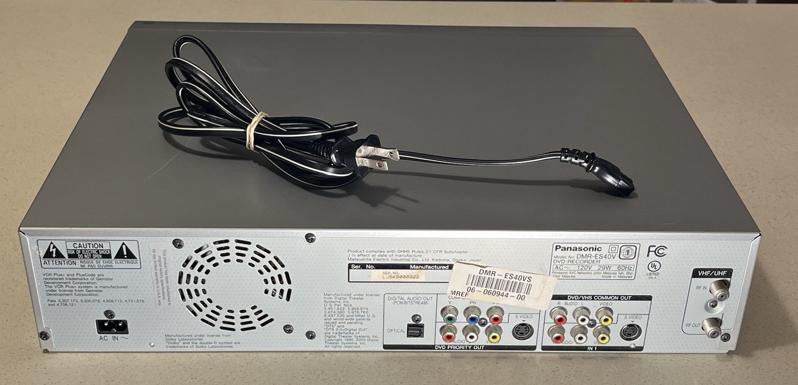Panasonic DMR-ES40V Combo DVD/VHS VCR Combo Player Recorder | No Remote | Tested