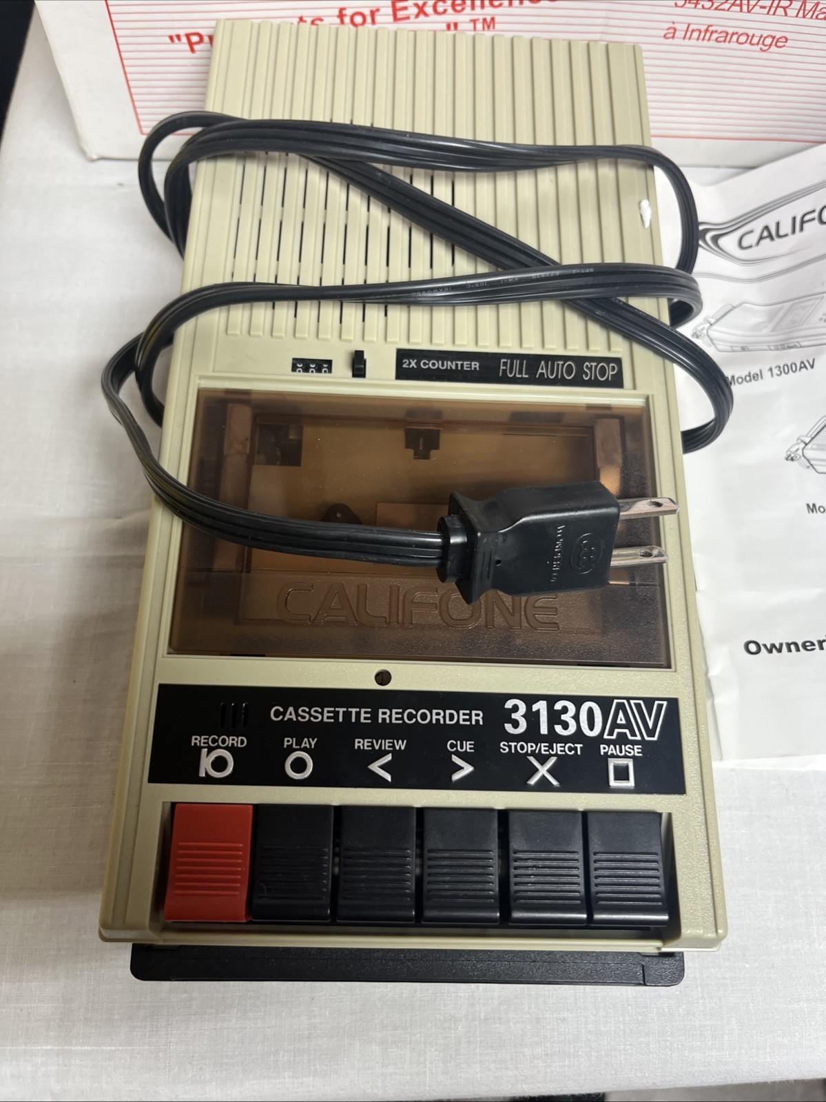 Vintage Califone Cassette Player & Recorder Model 3130AV Tested Working