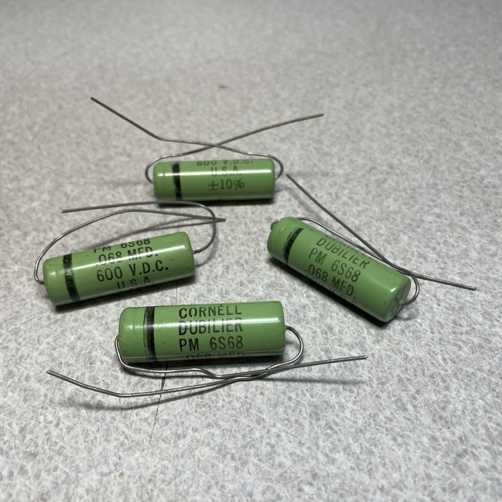 (4) NOS Cornell Dubilier PM6S68 Capacitor .068 MFD 600 V.D.C vintage