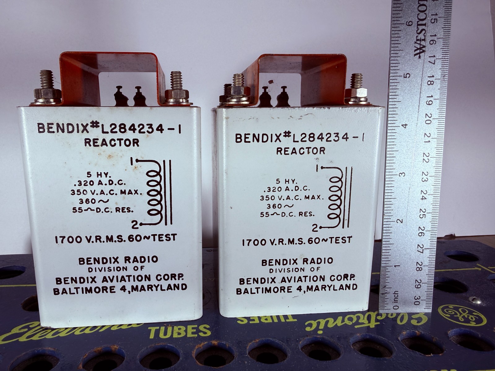 One (1pcs) Bendix 5H Heavy 7 lb each Vintage Reactor Filter Choke Transformer