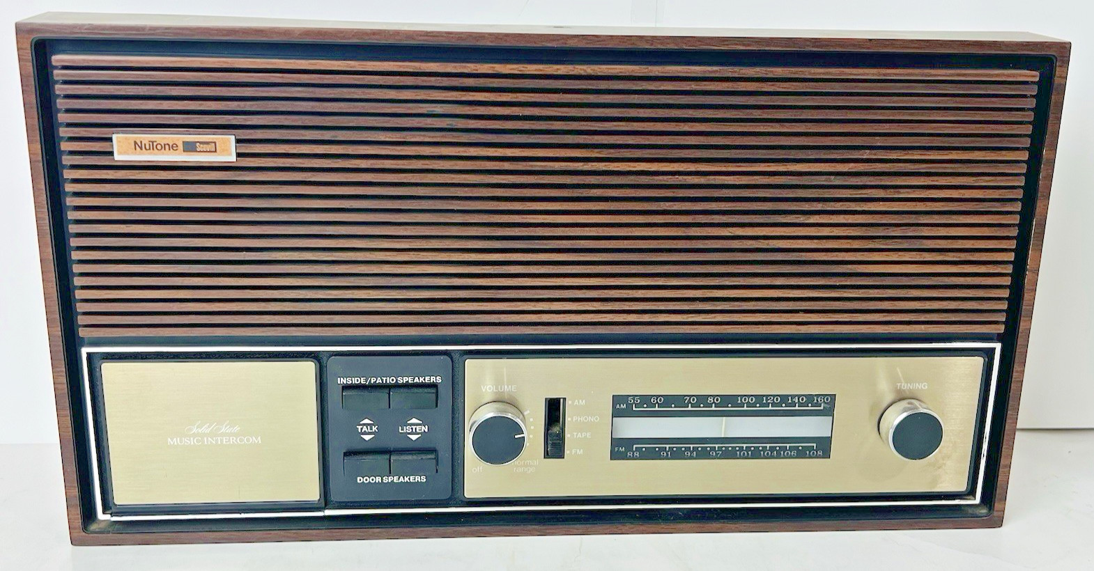 NuTone Vintage 70s/80s House Radio Intercom Audio System Wood