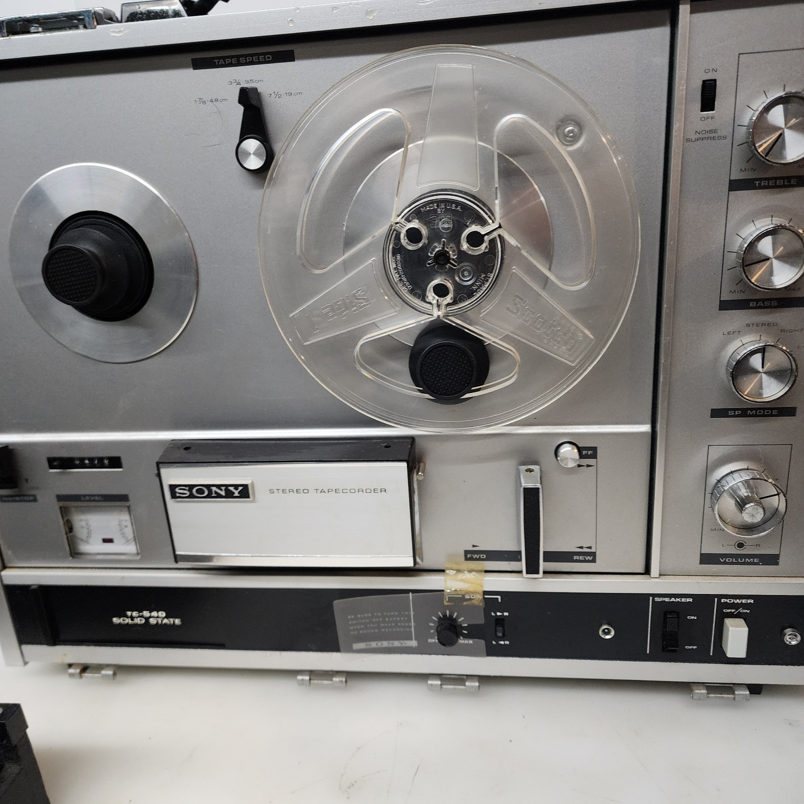 Sony TapeCorder TC-540 Reel to Reel Solid State Stereo Tape Recorder Player