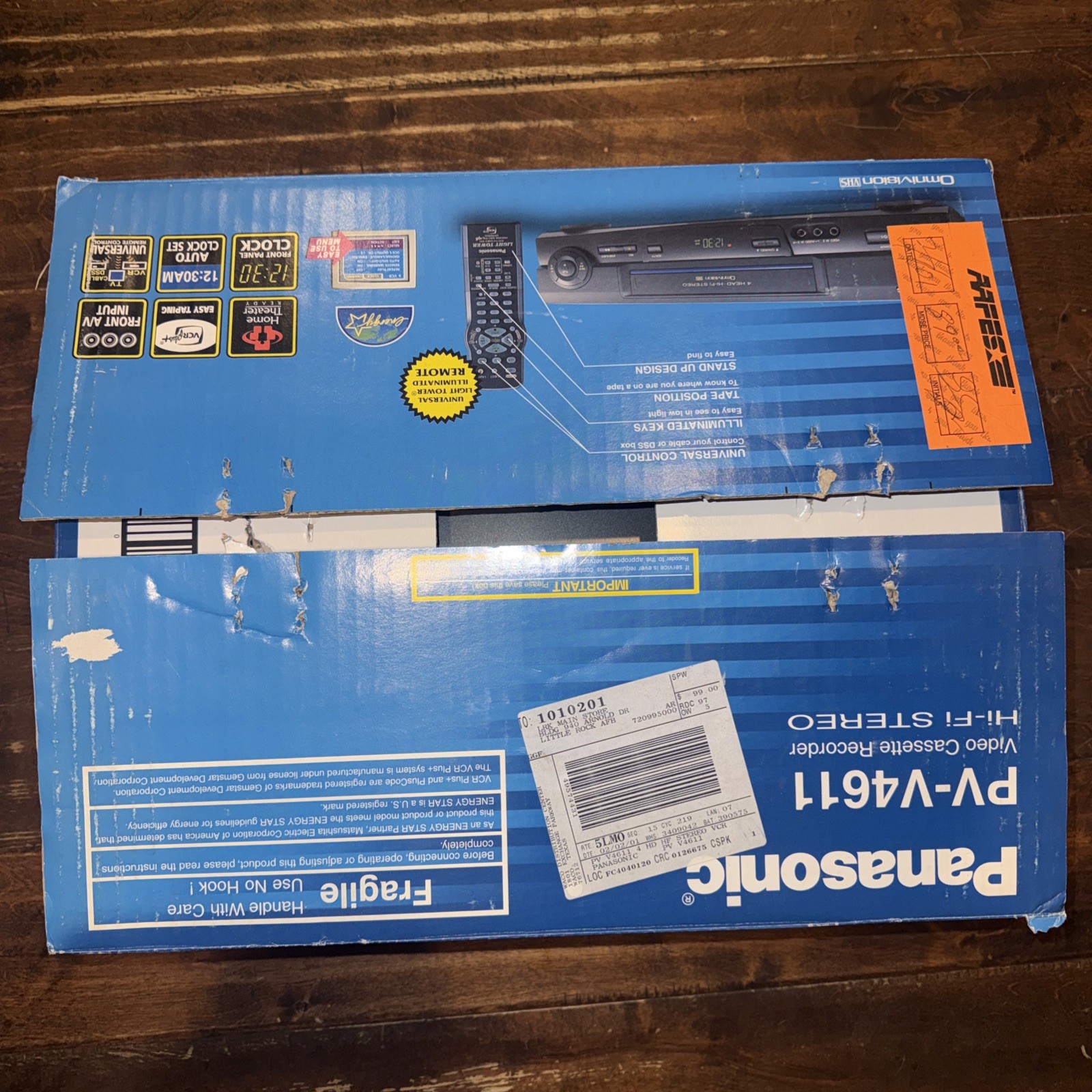 PANASONIC PV-V4611 4-Head Hi-Fi Stereo VCR VHS Player Blue Line No Remote w/Box
