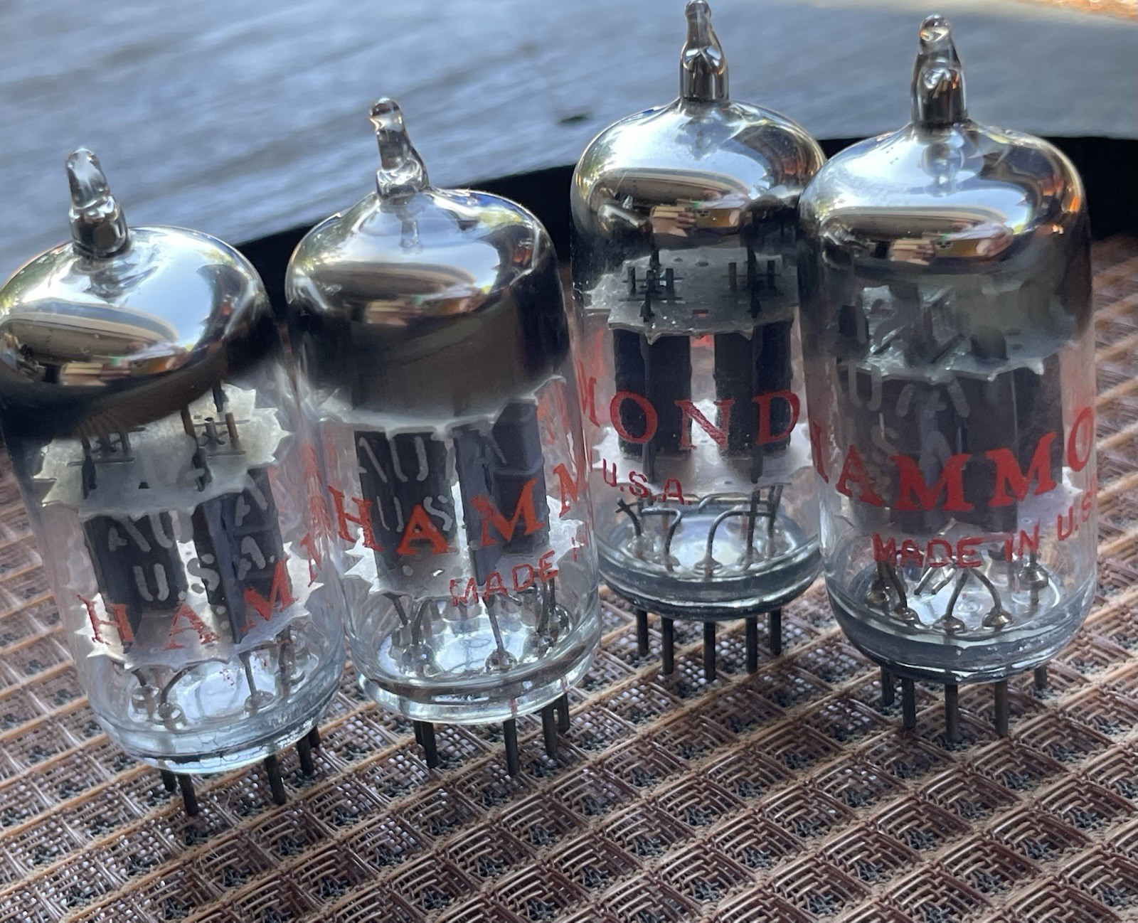 Quad Set (4) GE Hammond Short Grey Plate Top Halo 12AU7A 12AU7 Preamp Tubes
