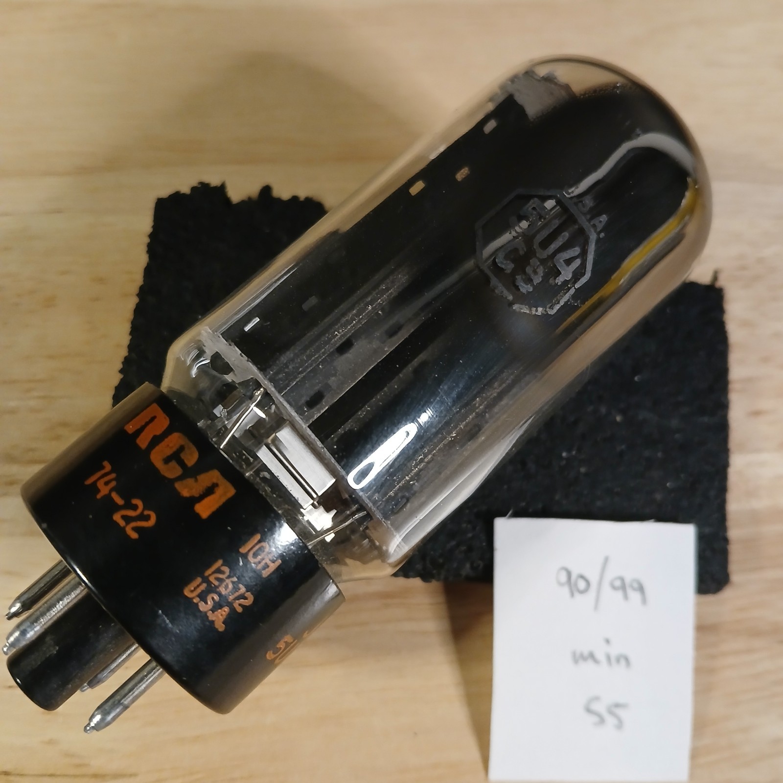 1960’s RCA 5U4 GB Vacuum Tube – Tested at 90/99 min 55/55