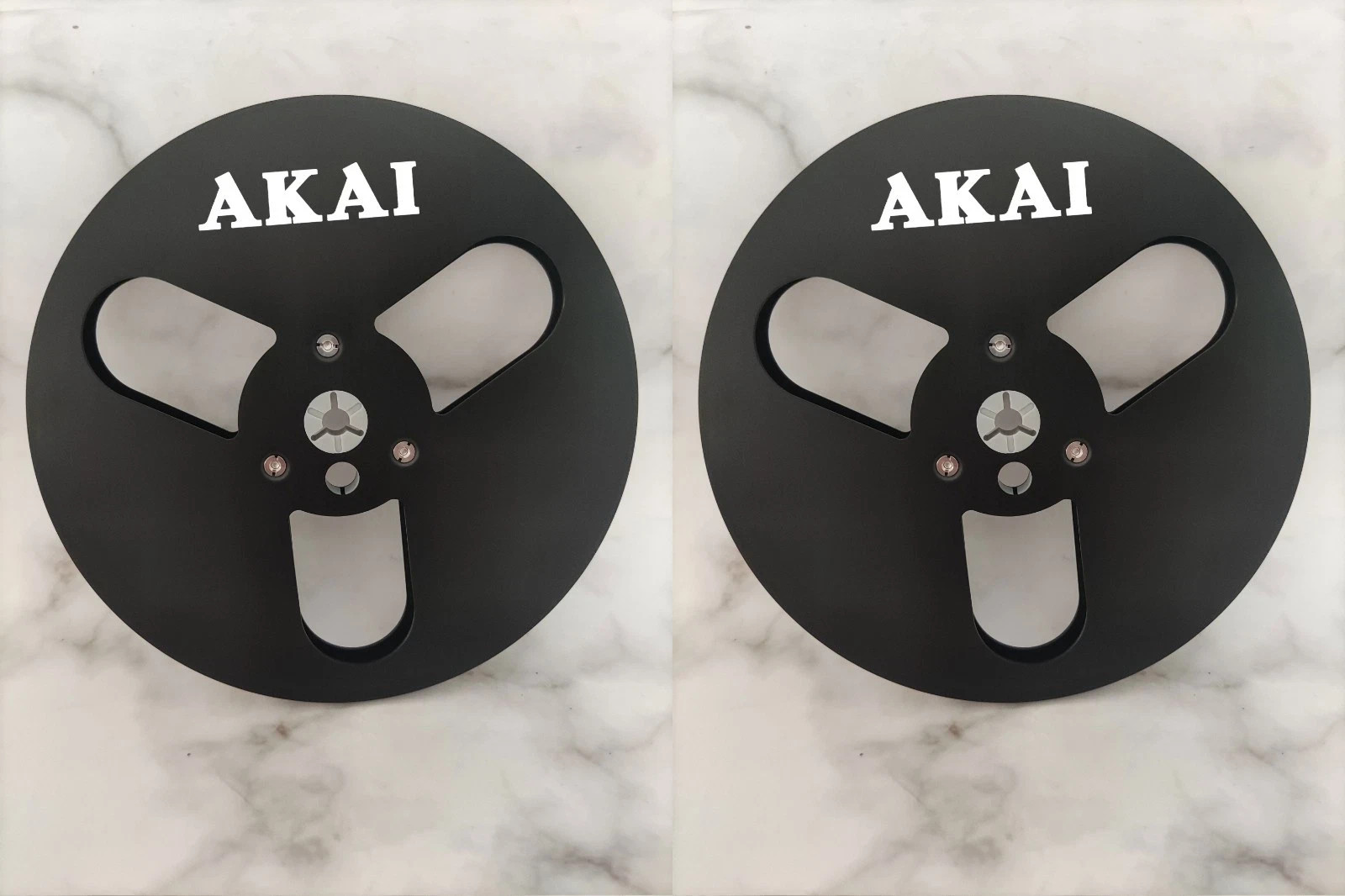 One Pair silvery TAPE REEL Akai 7″ inch Light Metal Aluminum Take Up Reel