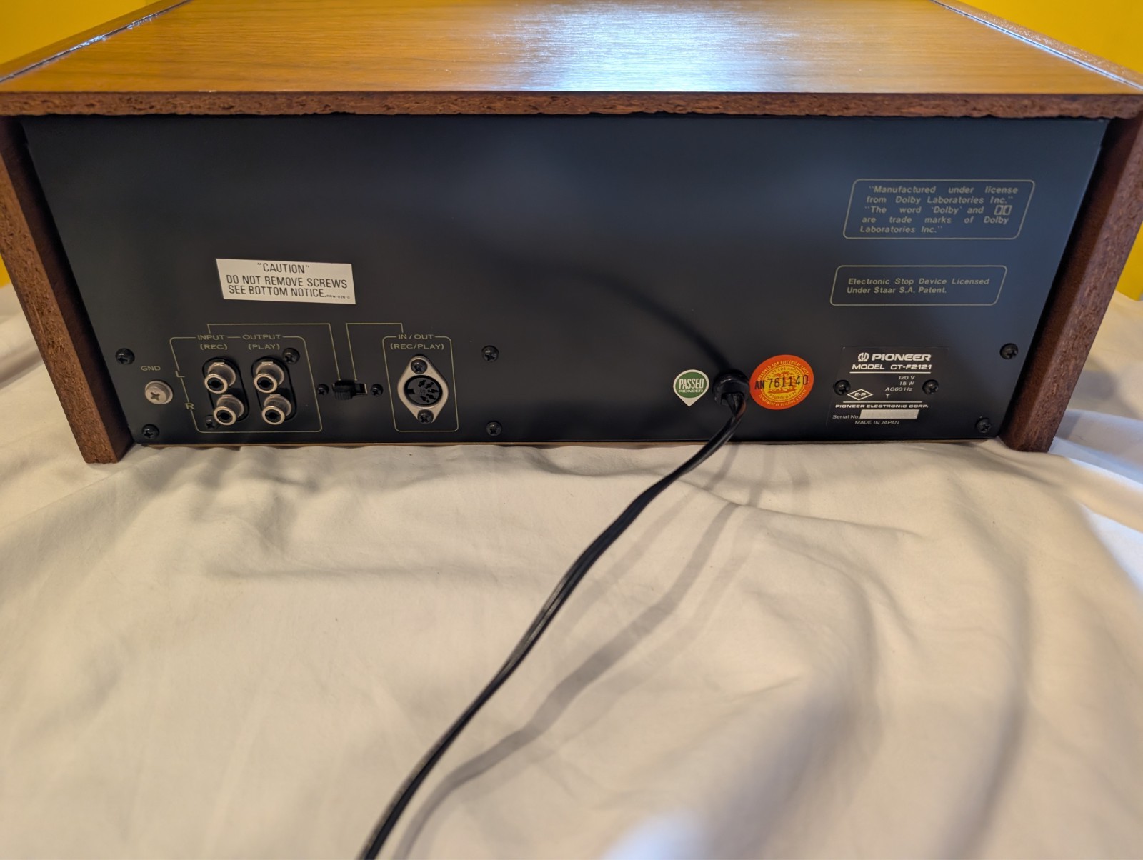 Pioneer CT-2121 Wood Cabinet Cassette Deck in Box with Manual