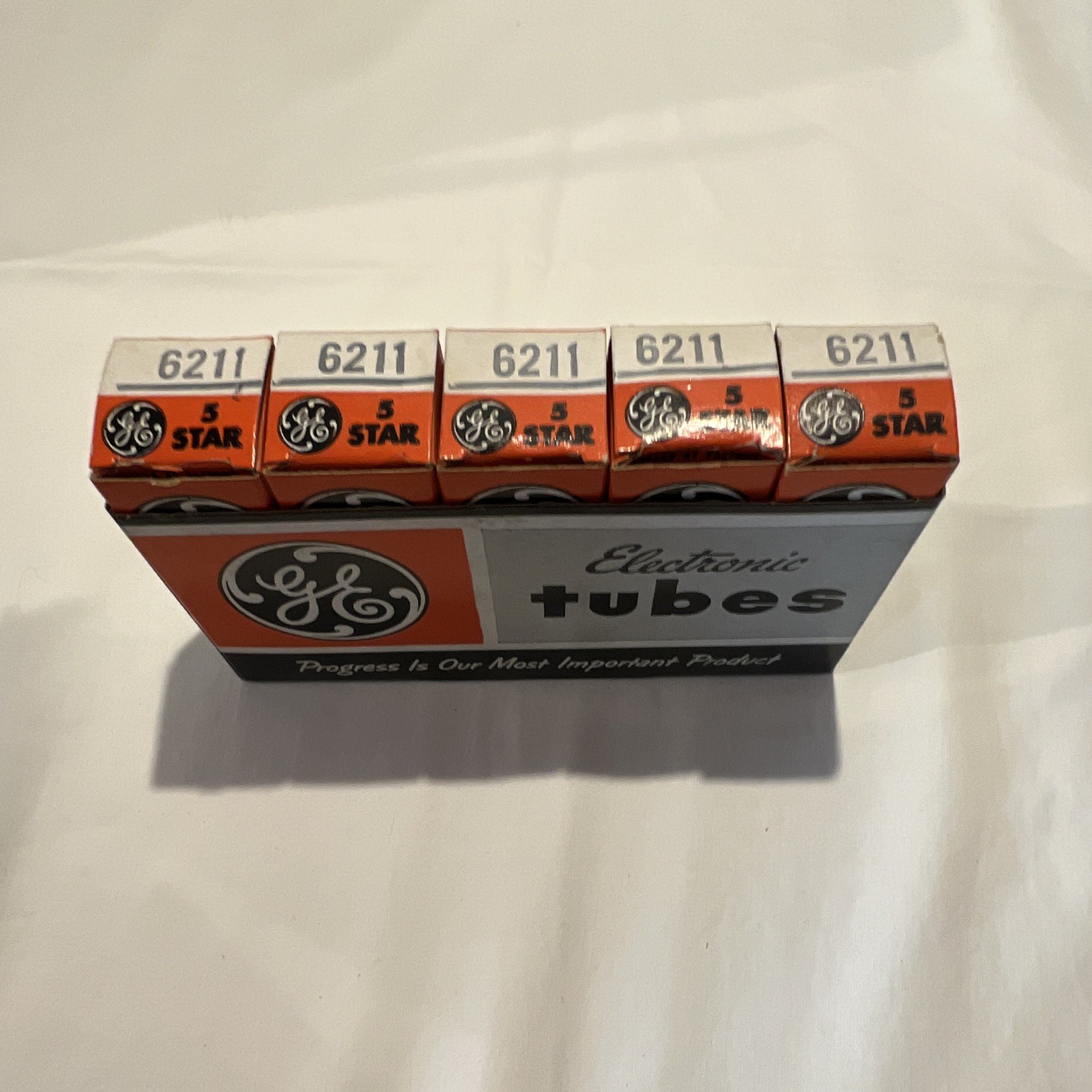 NOS GE 5 Star 6211 Electron Tube Vacuum Tube New in Box Model 6211 Lot of 5