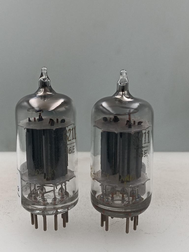 Strong Pair Sylvania 6211 Black Plates Copper Grid Fat D Get Serious Tubes U69