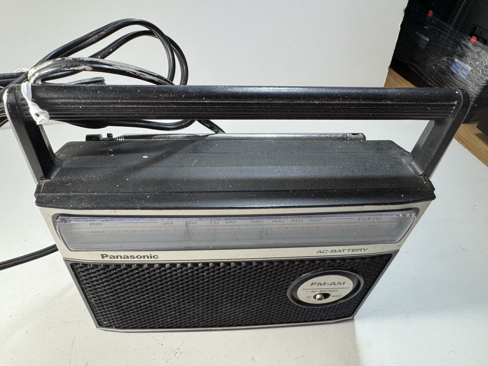 Vintage Panasonic RF-549 AC/Battery Power AM FM Portable Radio Black & Silver