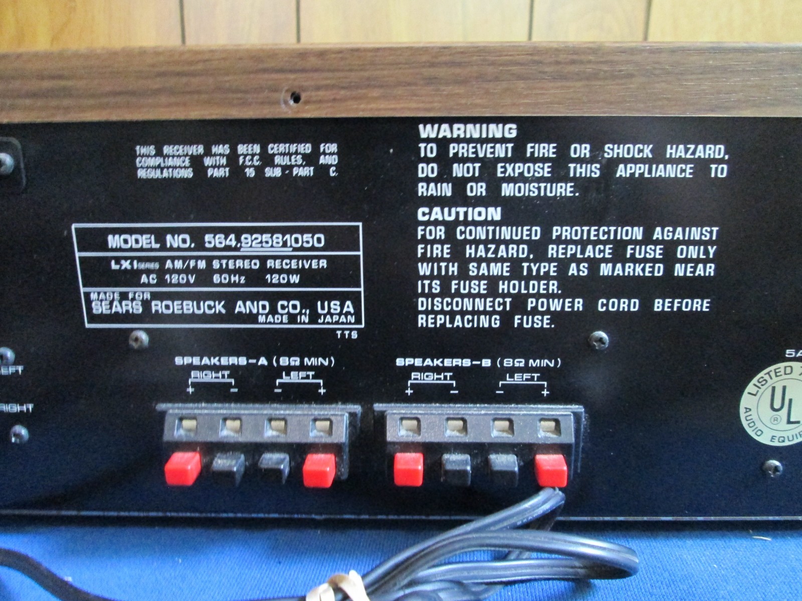 SEARS LXI Stereo Receiver 564.92581050 ALWAYS ON READ !!!!