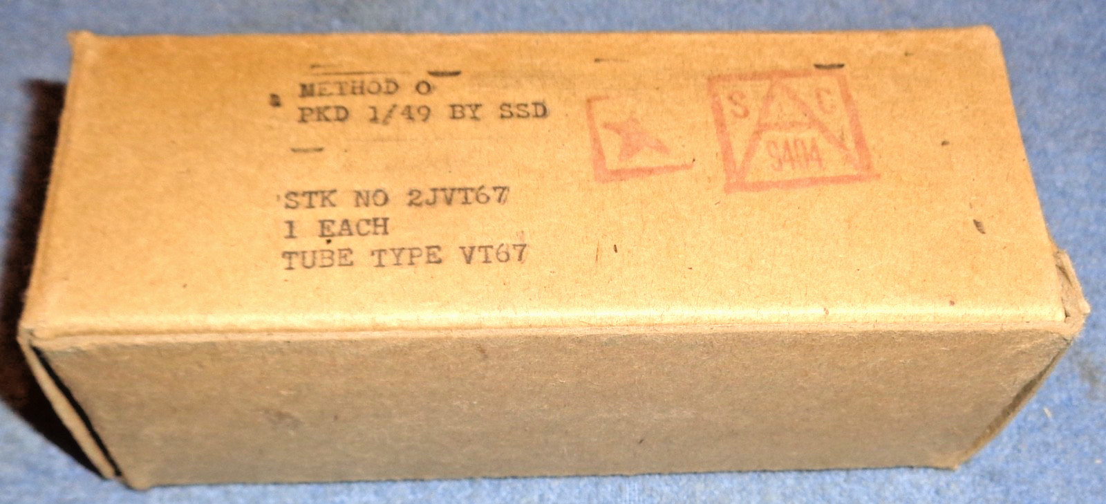 1 NOS RCA VT-67 aka 30 Special Vacuum Tube 1949 Vintage Transmitting Triode