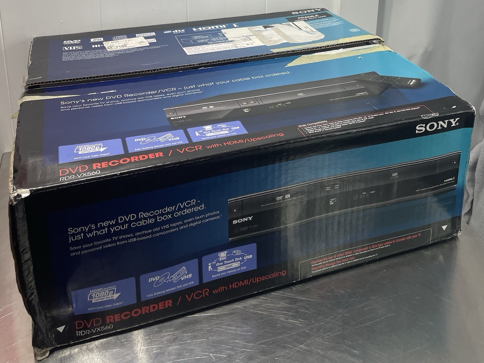 *NIB* Sony RDR-VX560 DVD Recorder/VCR Combo, 4-Head VHS & DVD, HDMI Upscaling