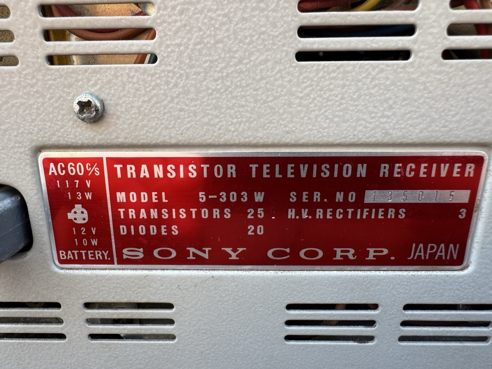 Vintage Sony 5-303W All Transistor Portable Analog Micro TV w/ Case – Japan