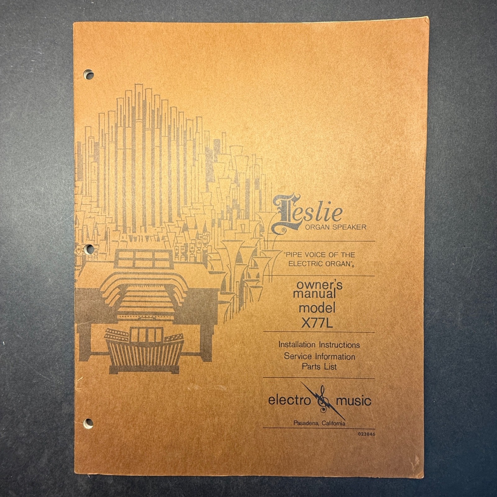 VINTAGE LESLIE MODEL X77L OWNER’S MANUAL