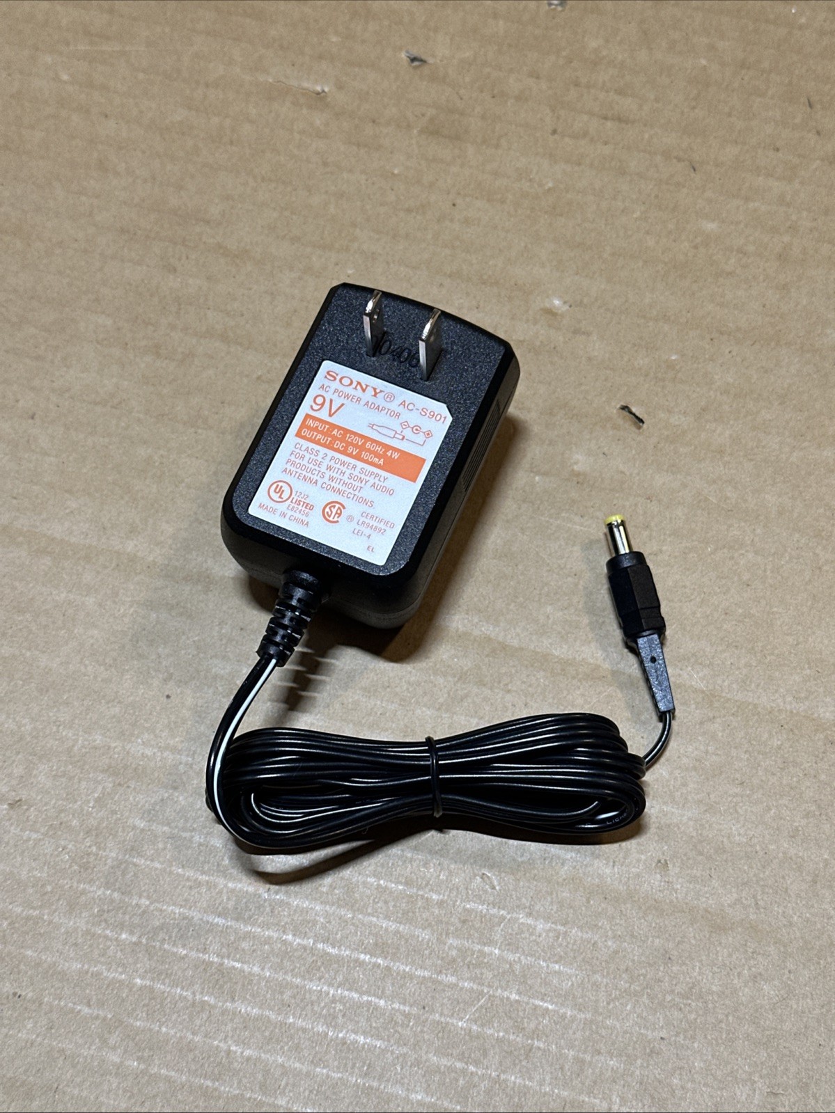 Vintage Sony AC Power Adaptor Supply AC-S901 Genuine OEM Output 9V 100mA