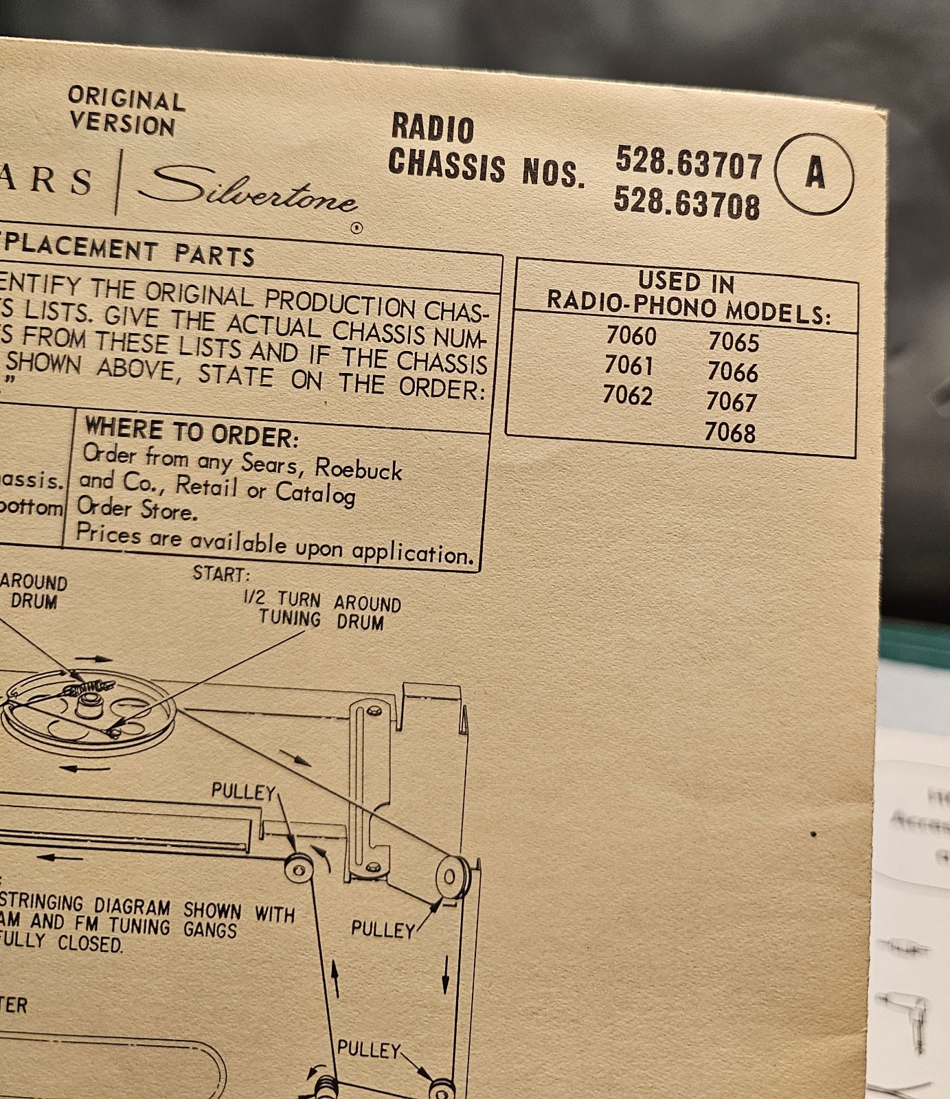 Sears Silvertone 528.63707, 528.63708 Technical Manual