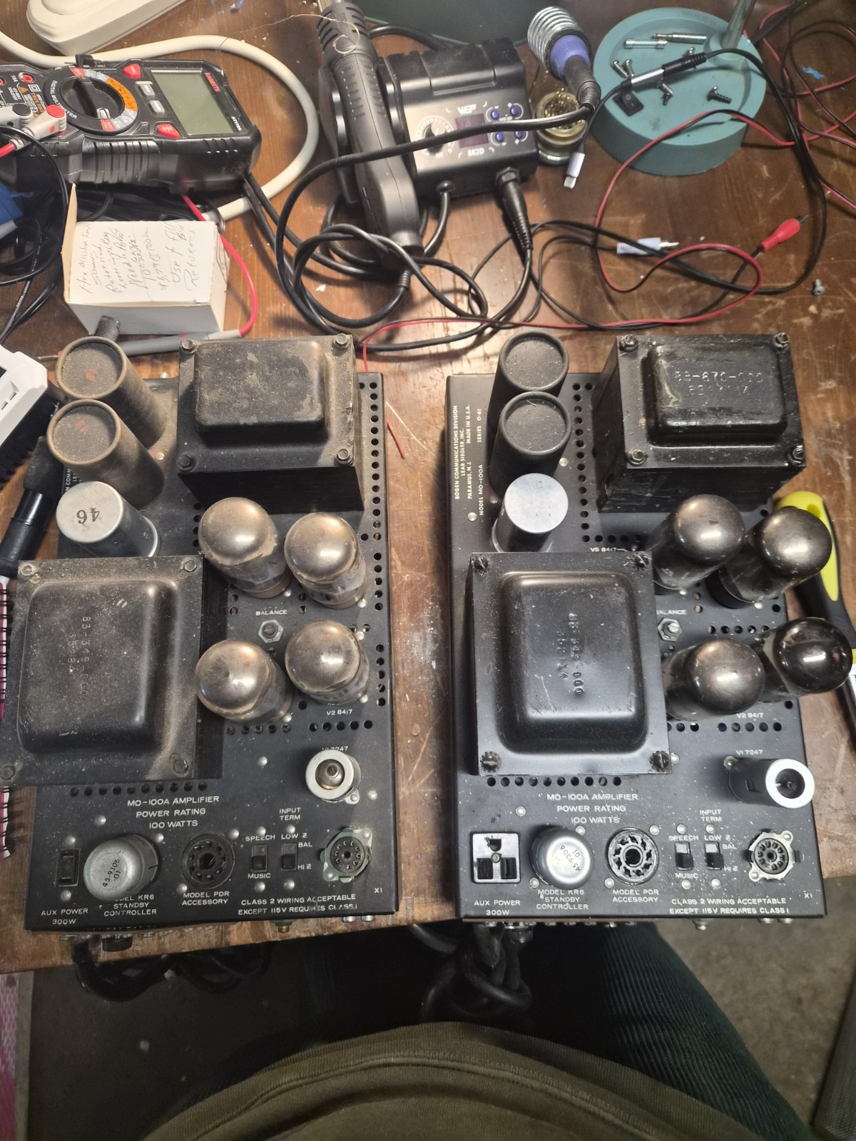 Pair Of Bogen MO-100a 100 Watt Monoblock Tube Amps, Untested, All Tubes Included