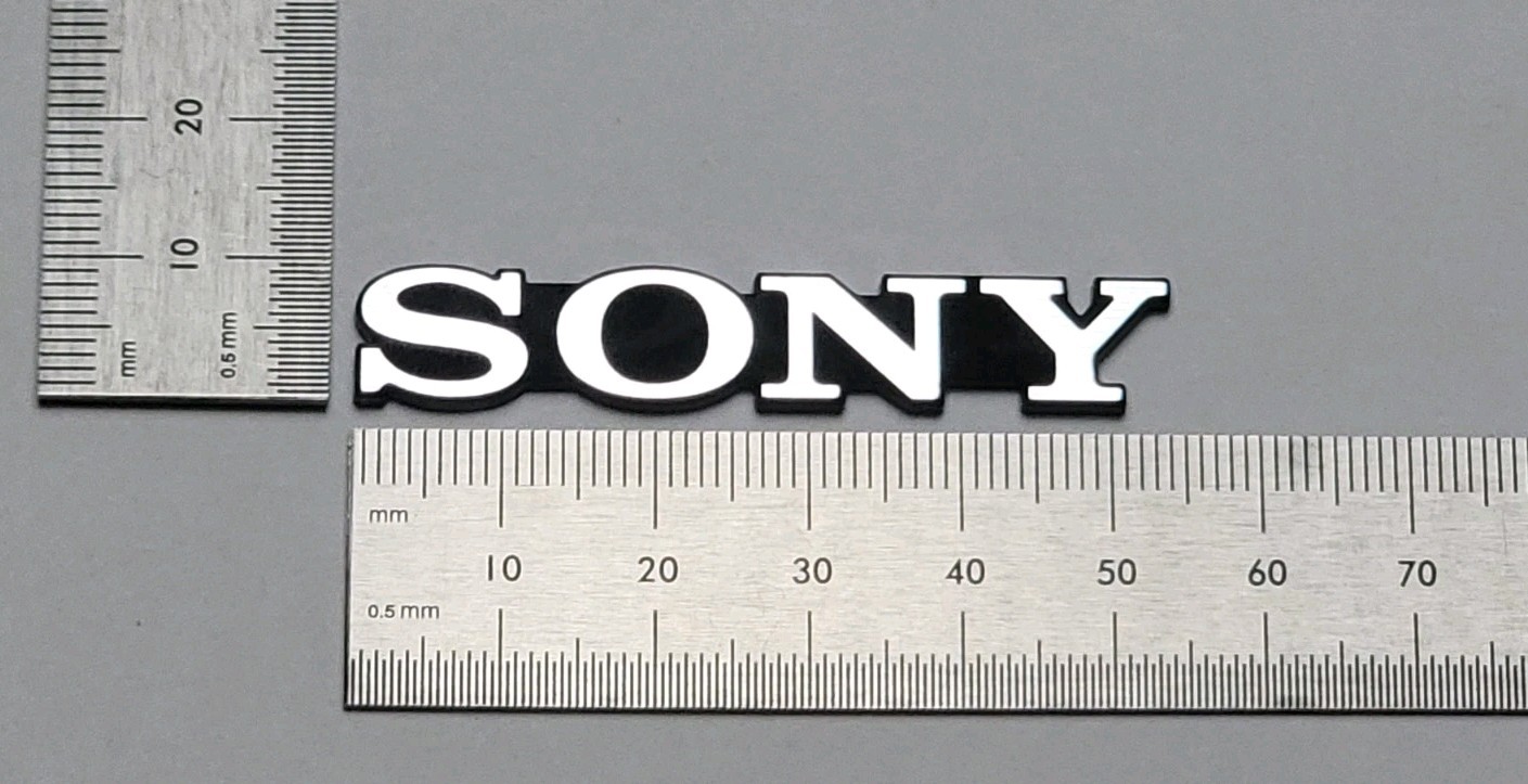 SONY PVM-2530 Badge Logo Emblem Label Custom Incised Acrylic With Adhesive