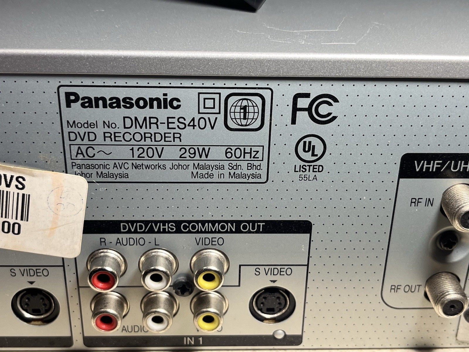 Panasonic DMR-ES40V Combo DVD/VHS VCR Combo Player Recorder | No Remote | Tested