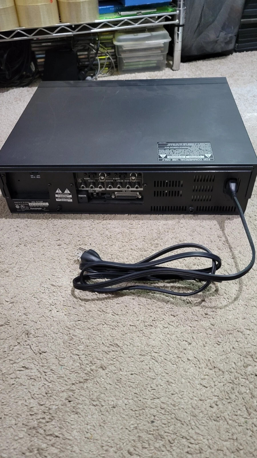 Panasonic AG-5710 S-VHS SVHS Super VHS Player Recorder PRO VCR Deck TBC ~AG-1980