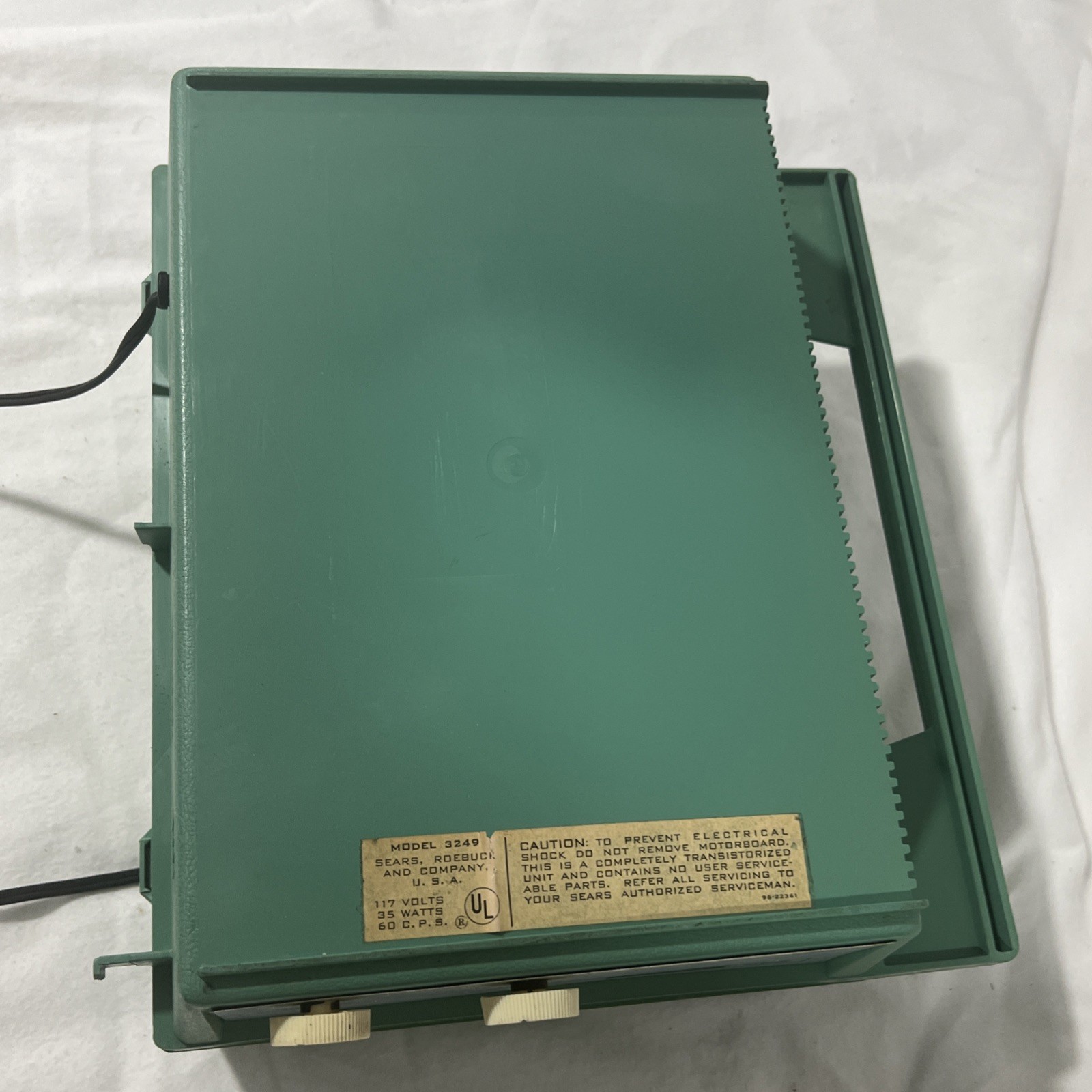 Sears Silvertone 3249 Green Plastic Case Portable Record Player VTG Parts/Repair